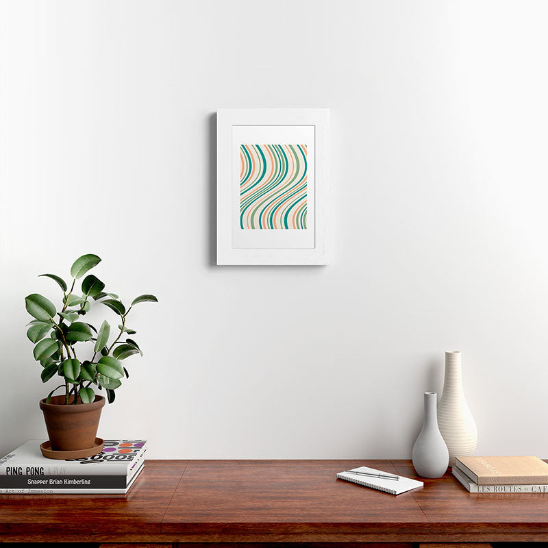 Colour Poems Wavy Retro Stripes II Framed Art Print