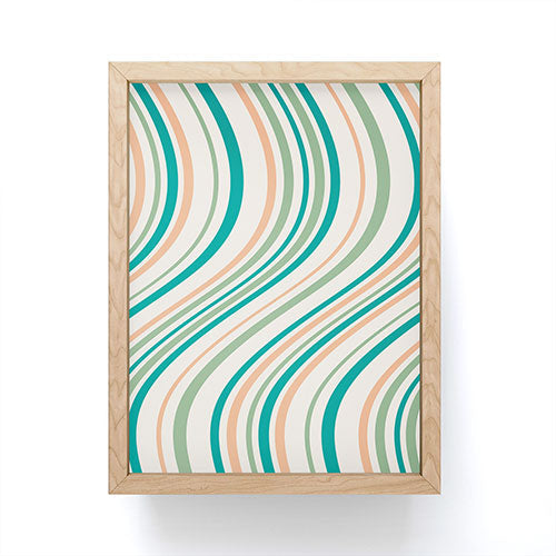 Colour Poems Wavy Retro Stripes II Framed Mini Art Print