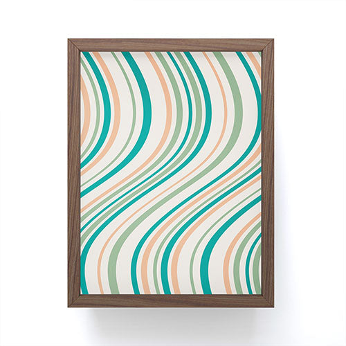 Colour Poems Wavy Retro Stripes II Framed Mini Art Print