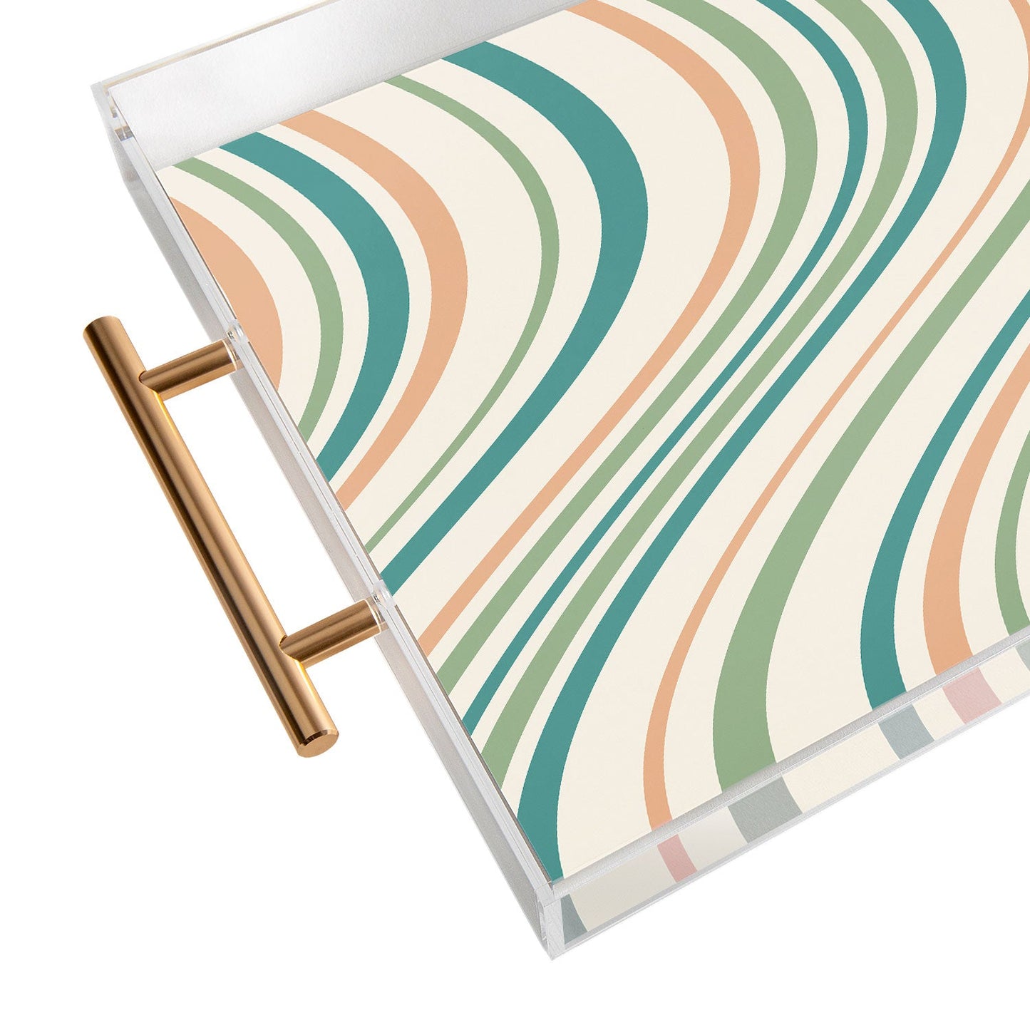 Colour Poems Wavy Retro Stripes II Acrylic Tray