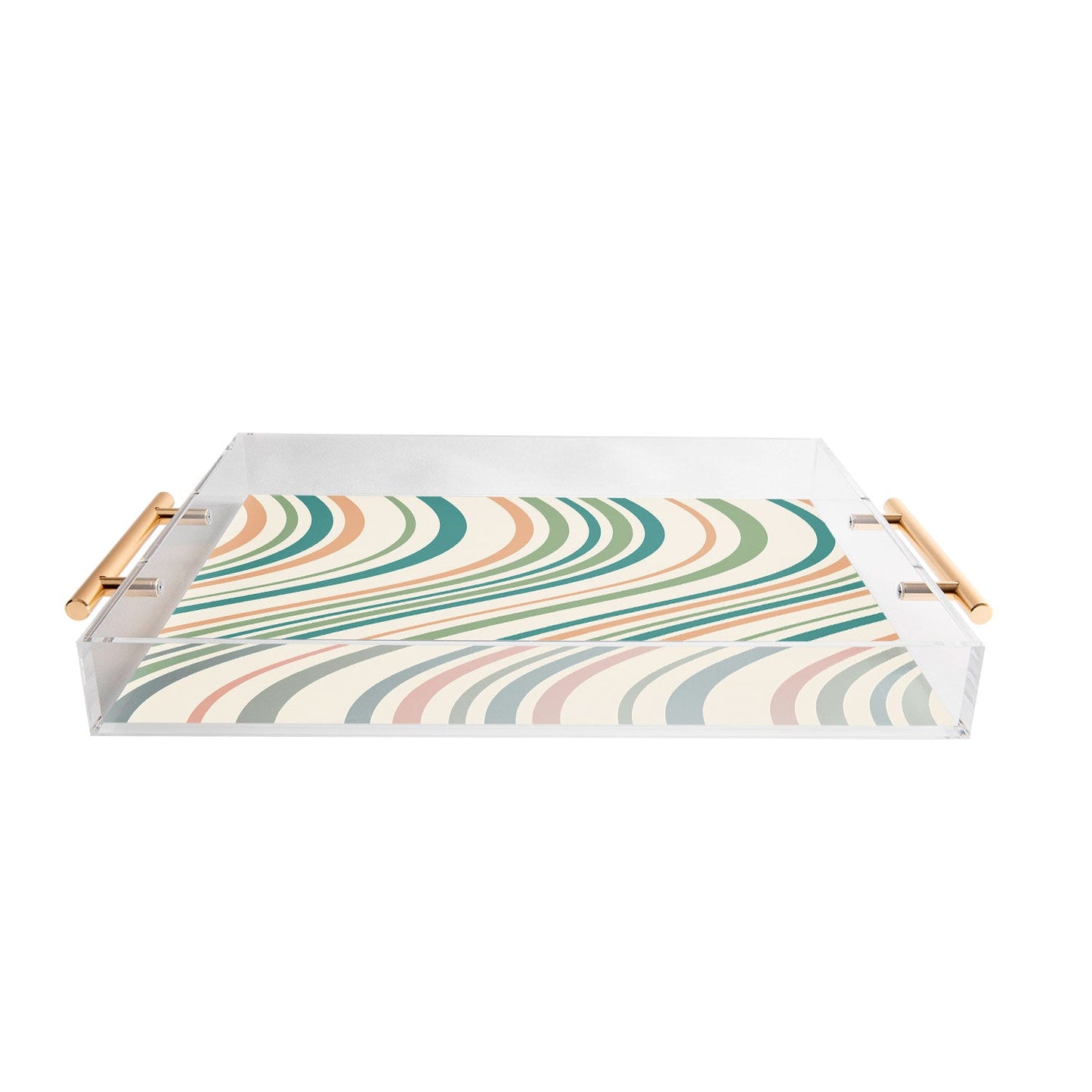 Colour Poems Wavy Retro Stripes II Acrylic Tray