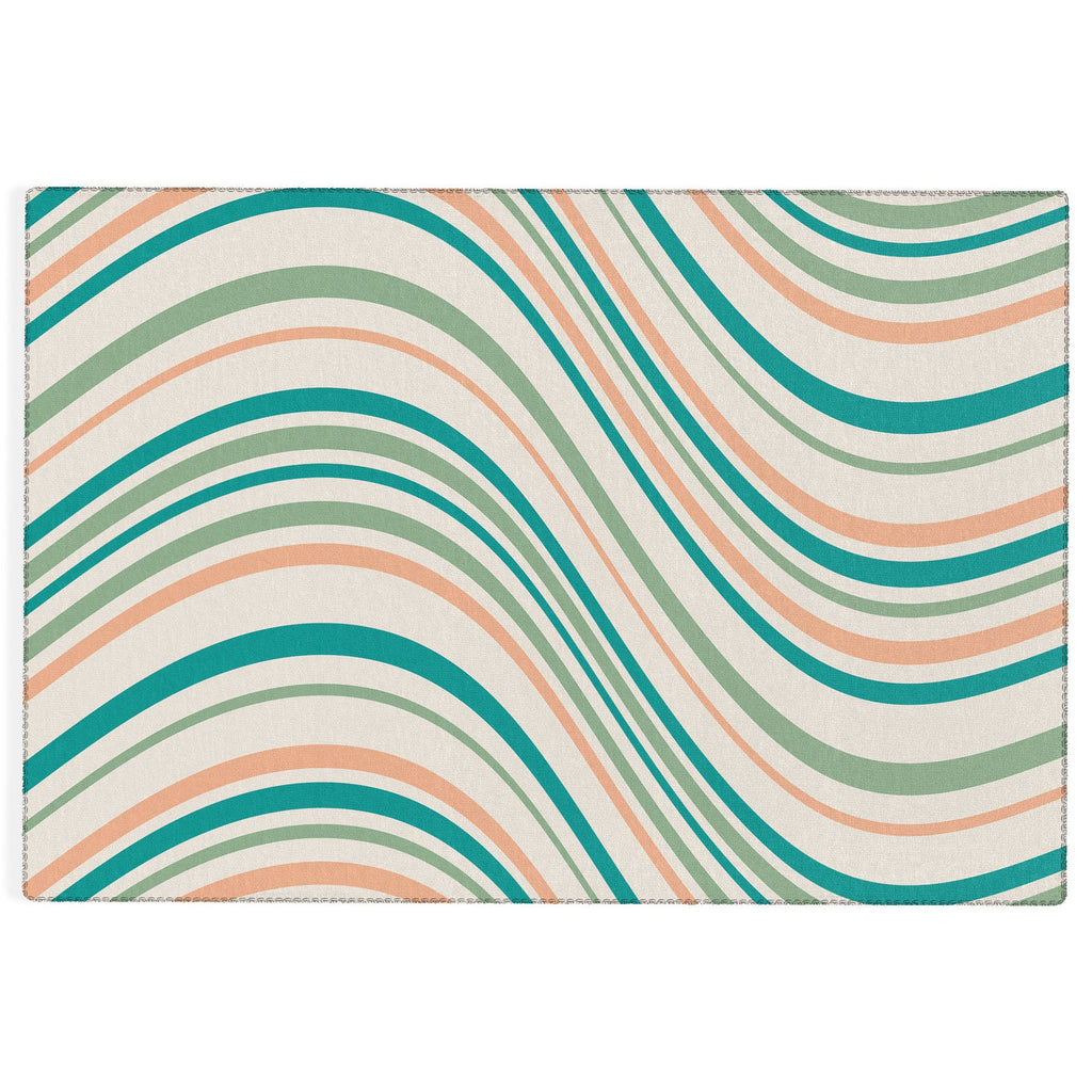 Colour Poems Wavy Retro Stripes II Outdoor Rug