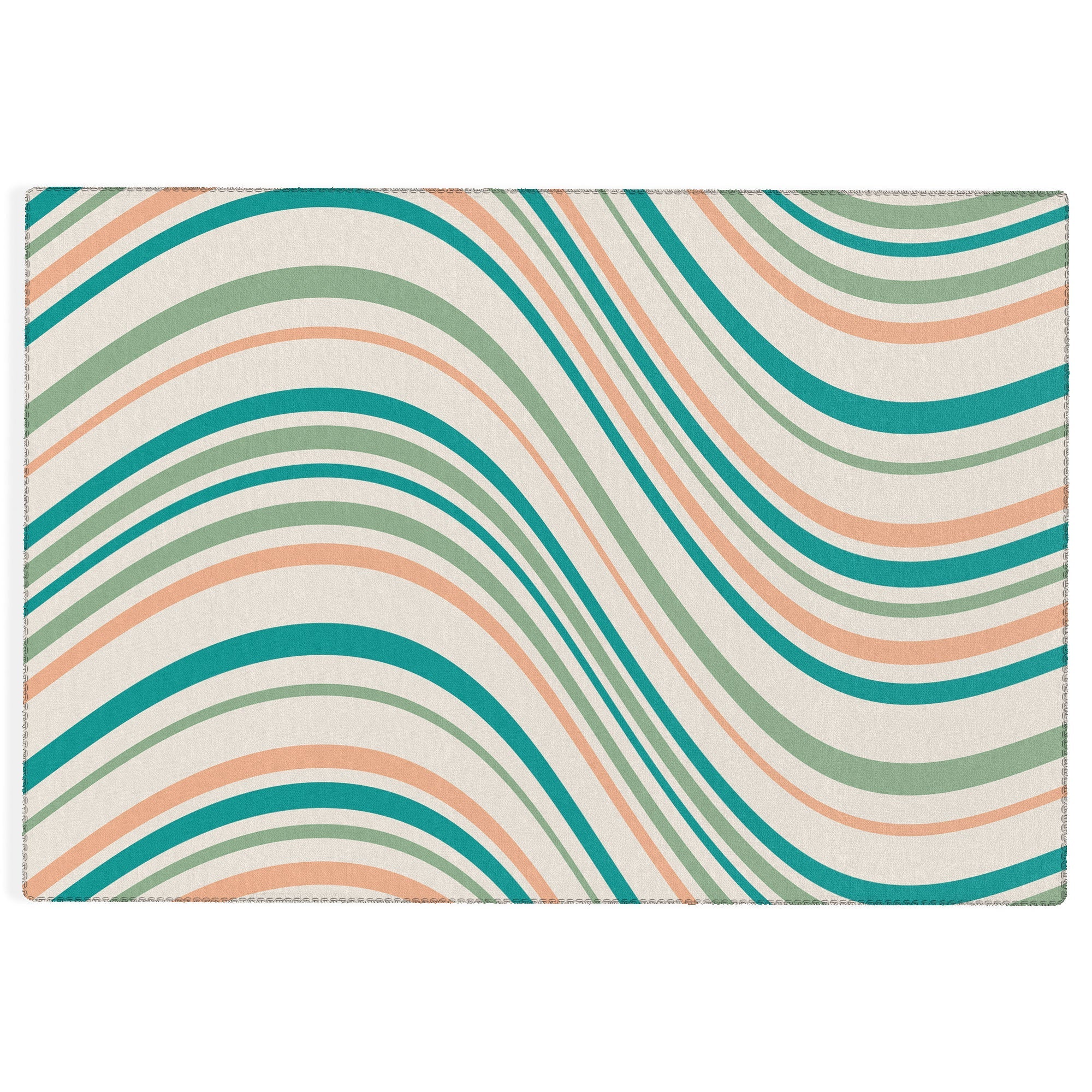 Colour Poems Wavy Retro Stripes II Outdoor Rug
