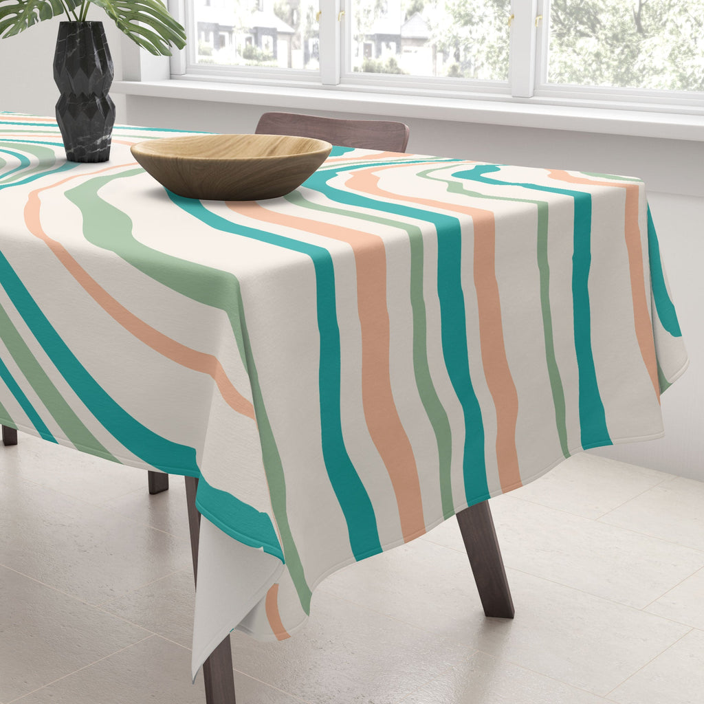 Colour Poems Wavy Retro Stripes II Tablecloth