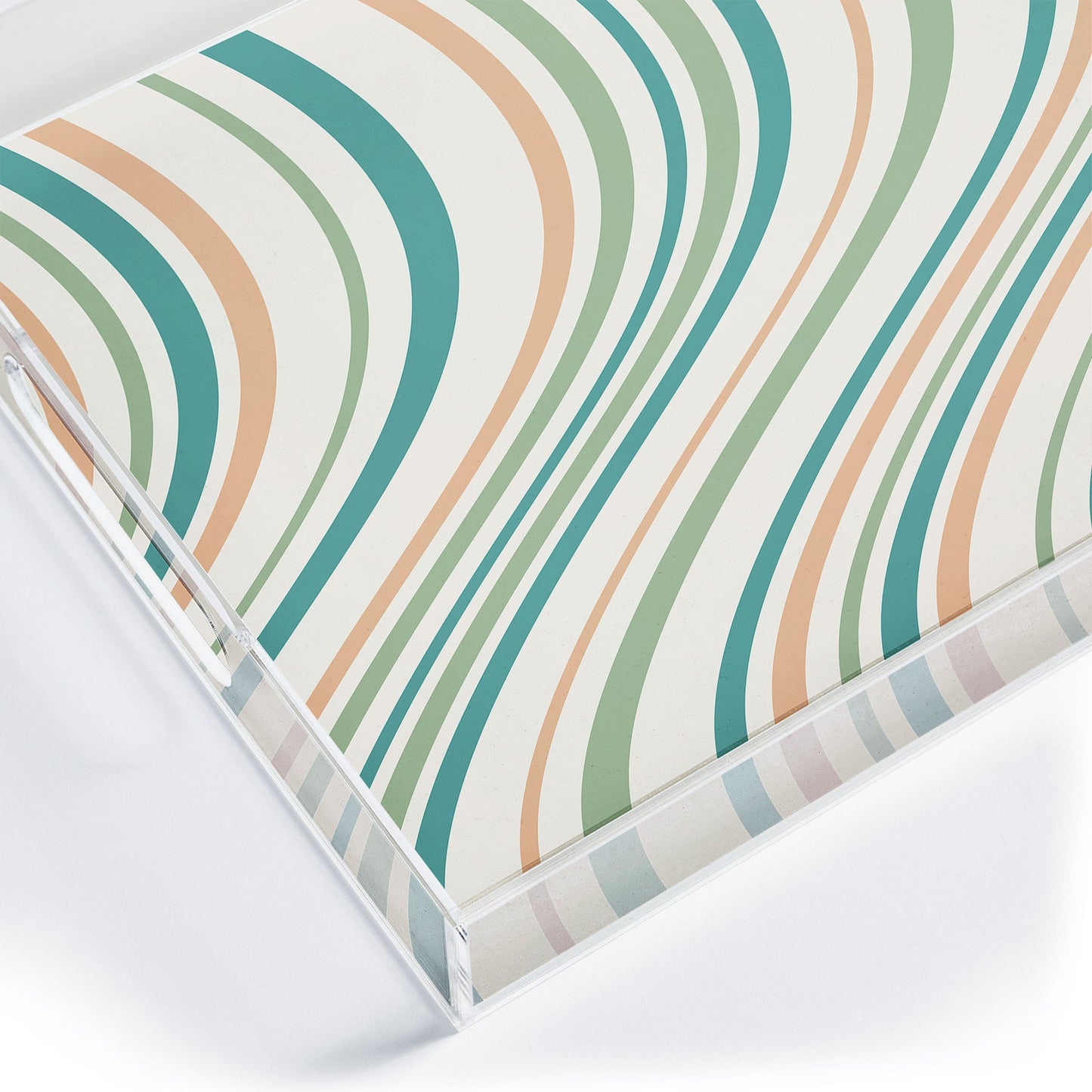 Colour Poems Wavy Retro Stripes II Acrylic Tray