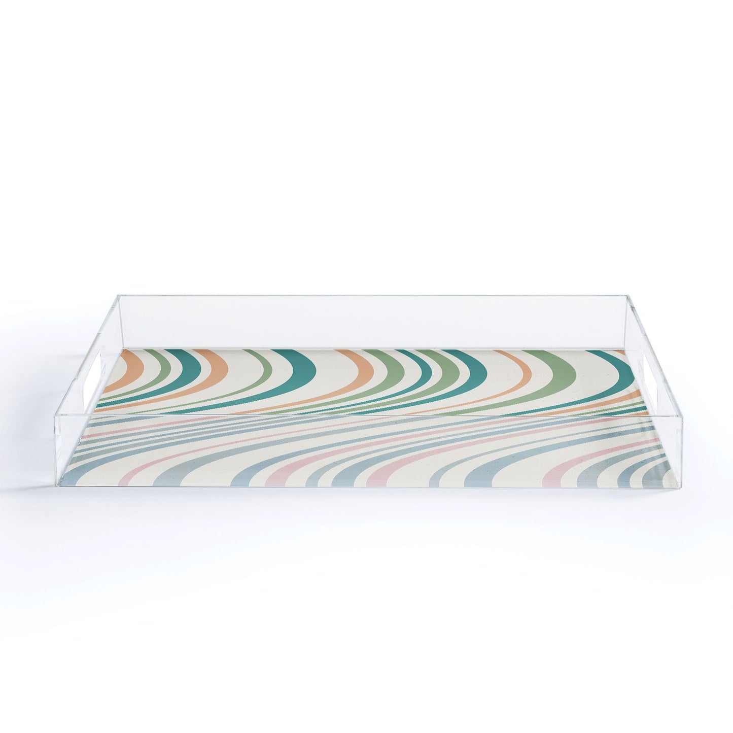 Colour Poems Wavy Retro Stripes II Acrylic Tray