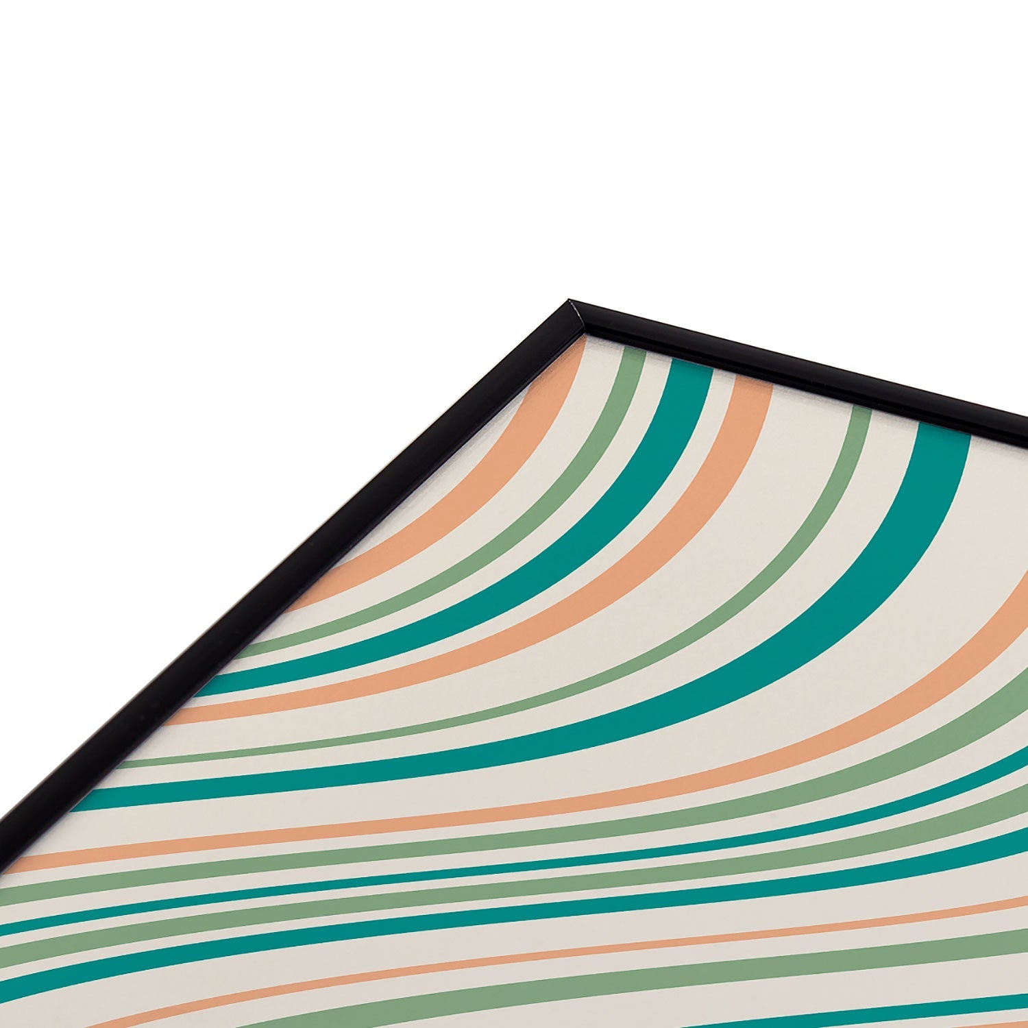 Colour Poems Wavy Retro Stripes II Square Metal Framed Art Print
