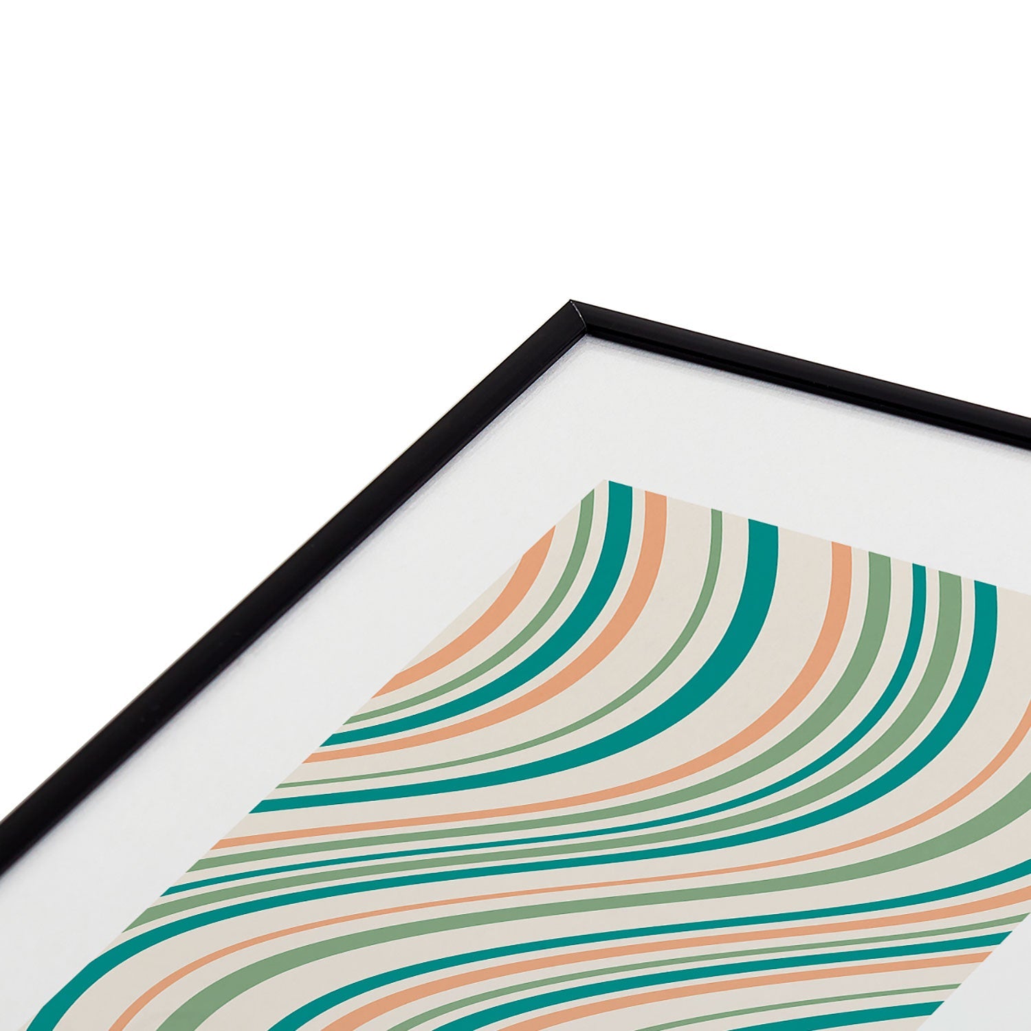 Colour Poems Wavy Retro Stripes II Metal Framed Art Print