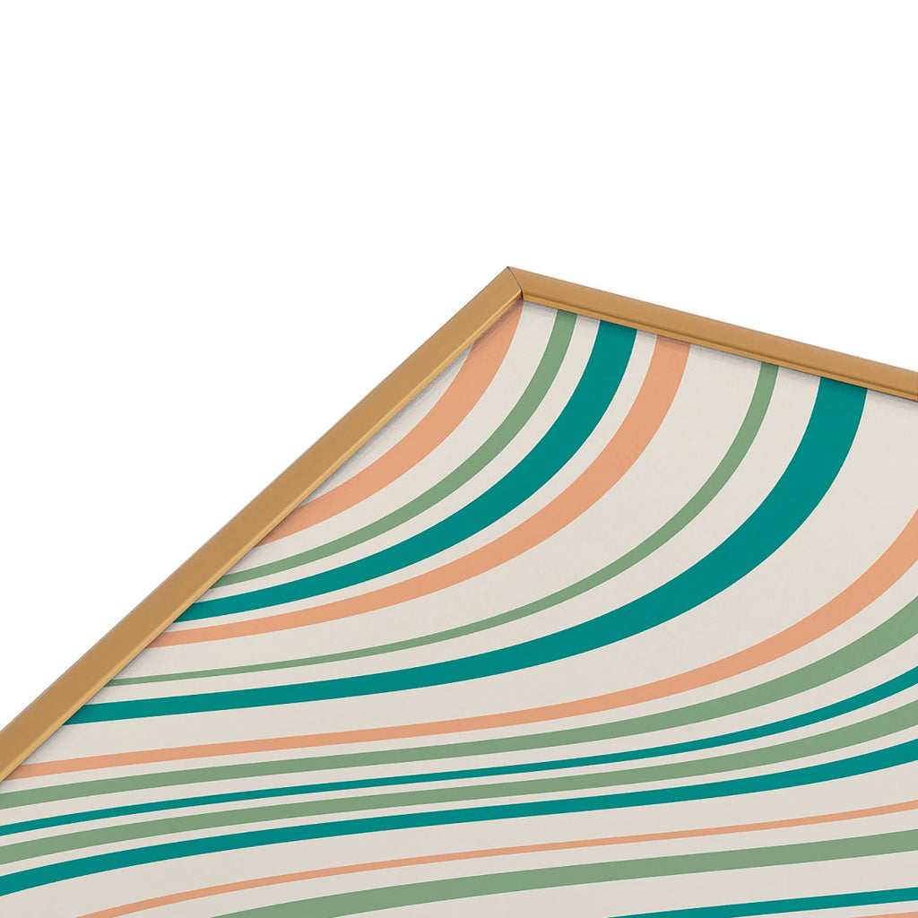 Colour Poems Wavy Retro Stripes II Square Metal Framed Art Print