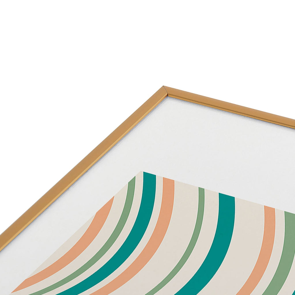 Colour Poems Wavy Retro Stripes II Metal Framed Art Print