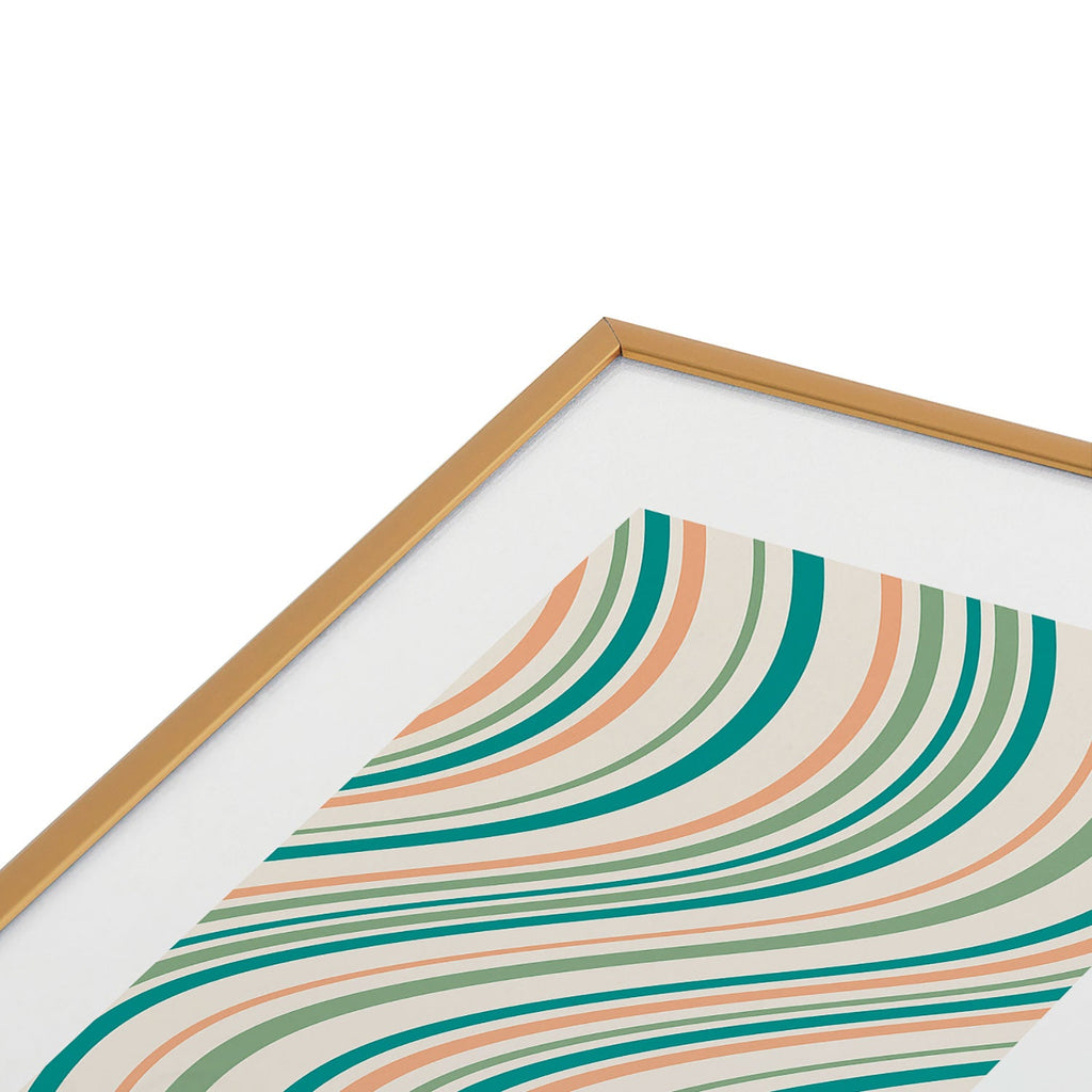 Colour Poems Wavy Retro Stripes II Metal Framed Art Print
