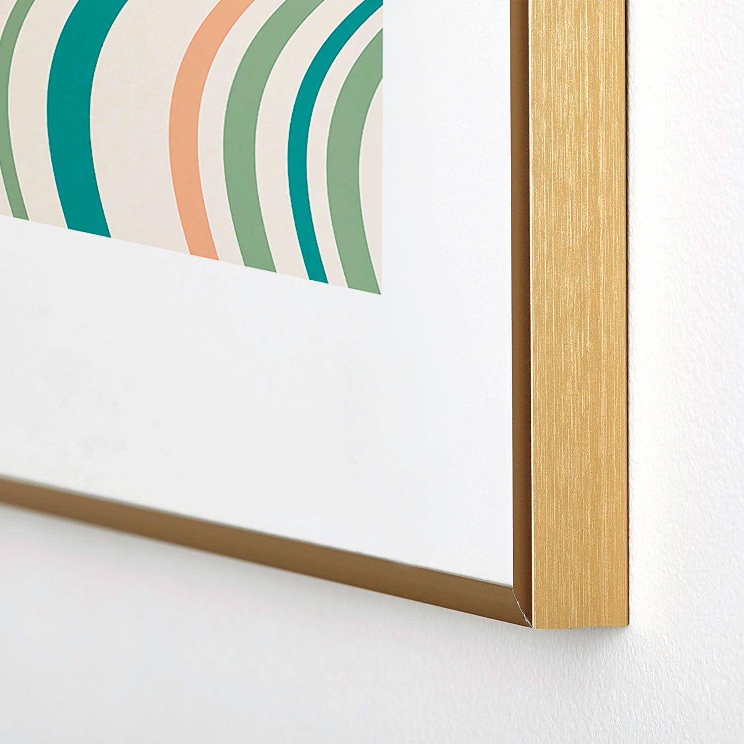 Colour Poems Wavy Retro Stripes II Metal Framed Art Print