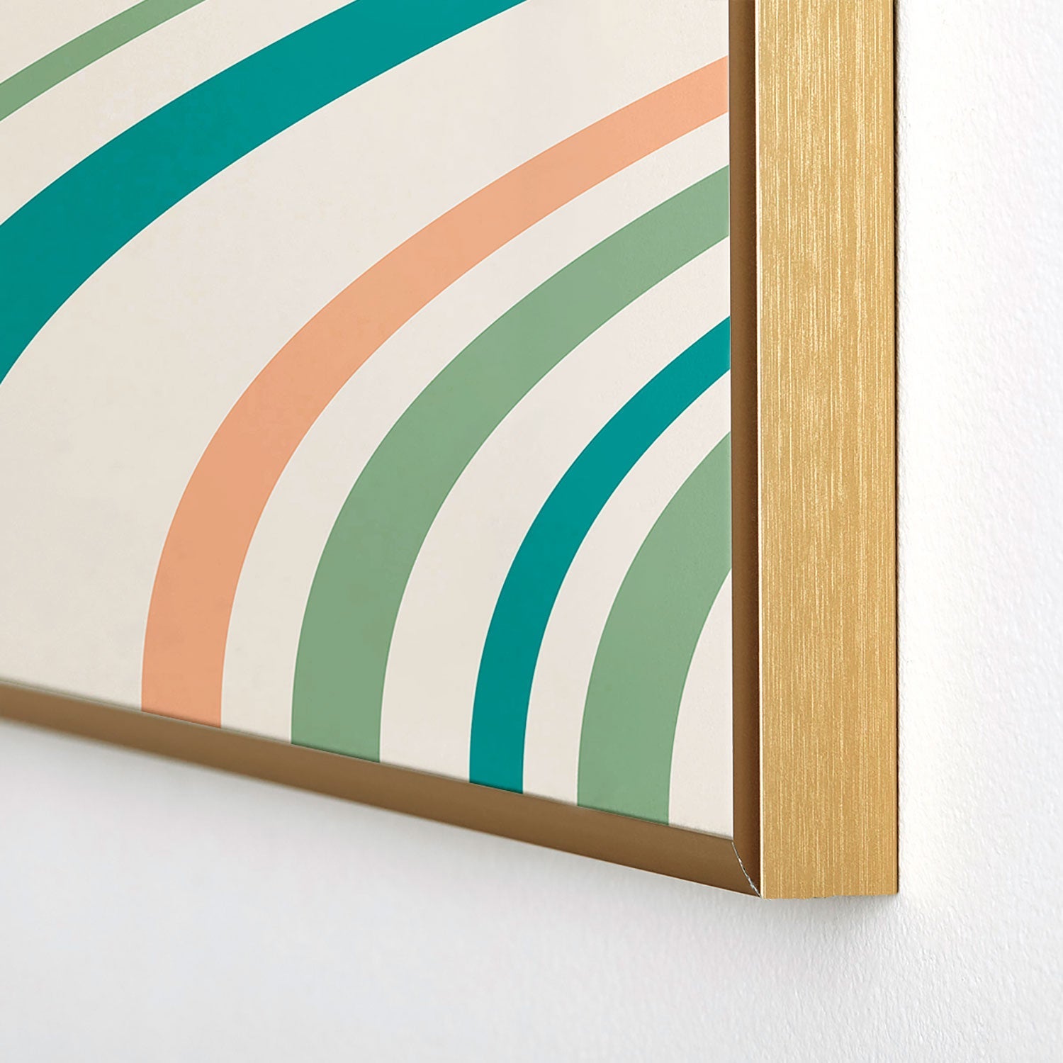 Colour Poems Wavy Retro Stripes II Square Metal Framed Art Print