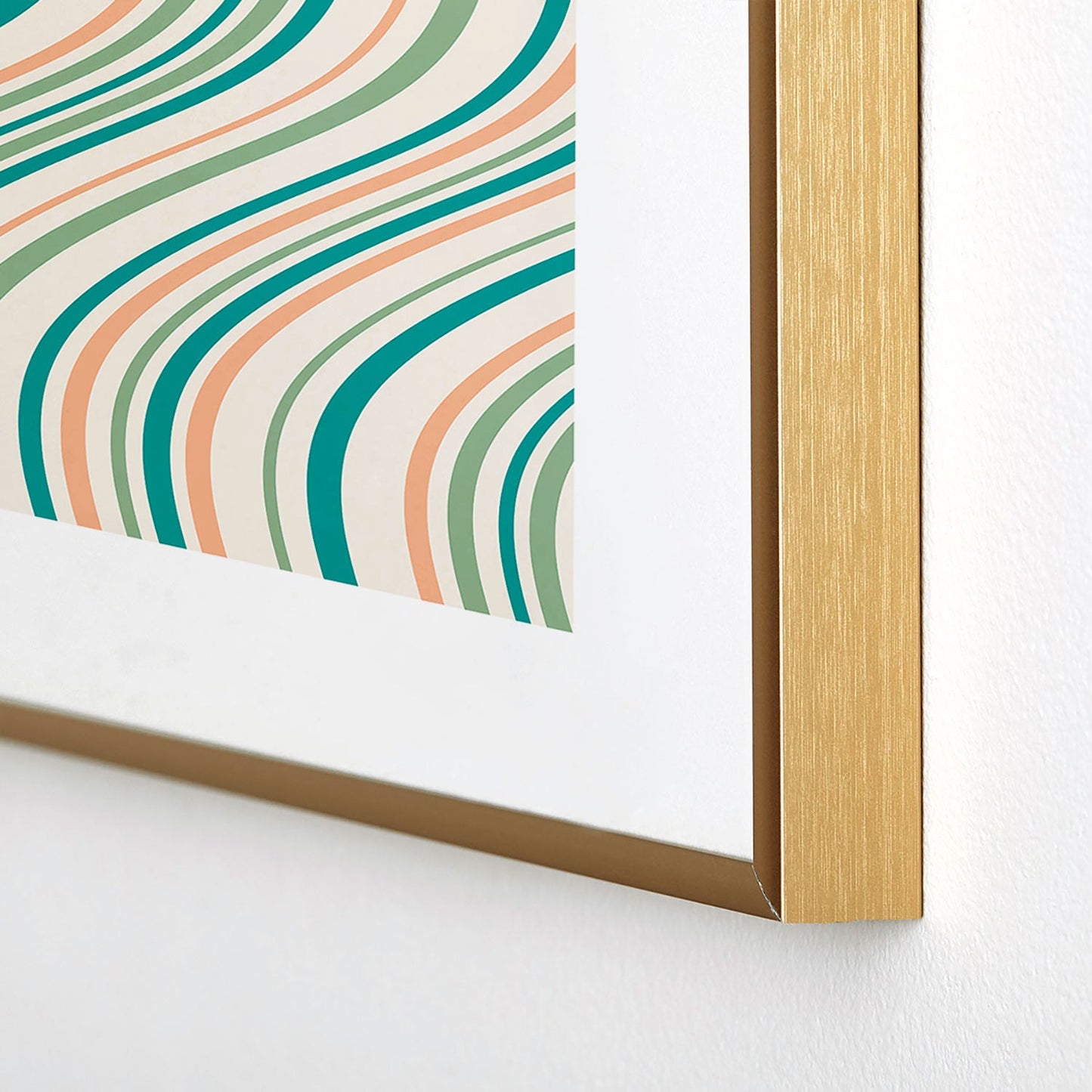 Colour Poems Wavy Retro Stripes II Metal Framed Art Print
