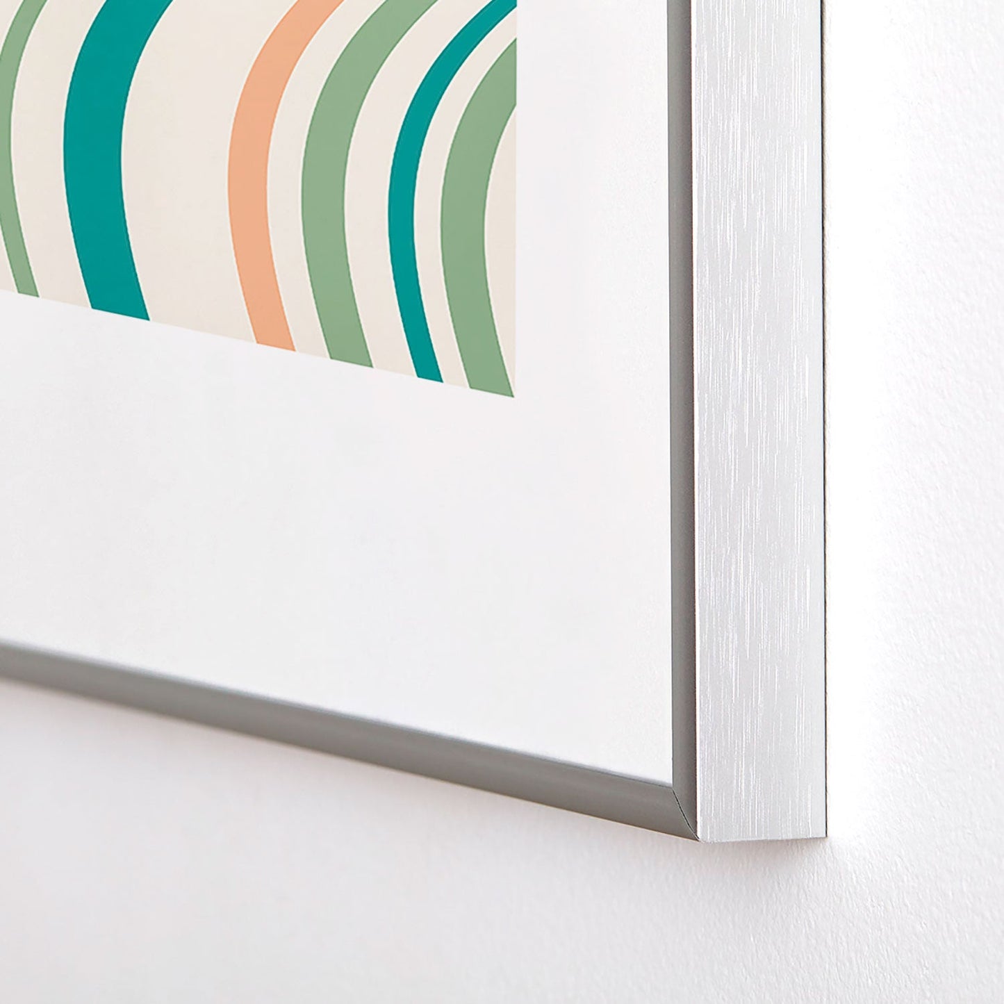 Colour Poems Wavy Retro Stripes II Metal Framed Art Print