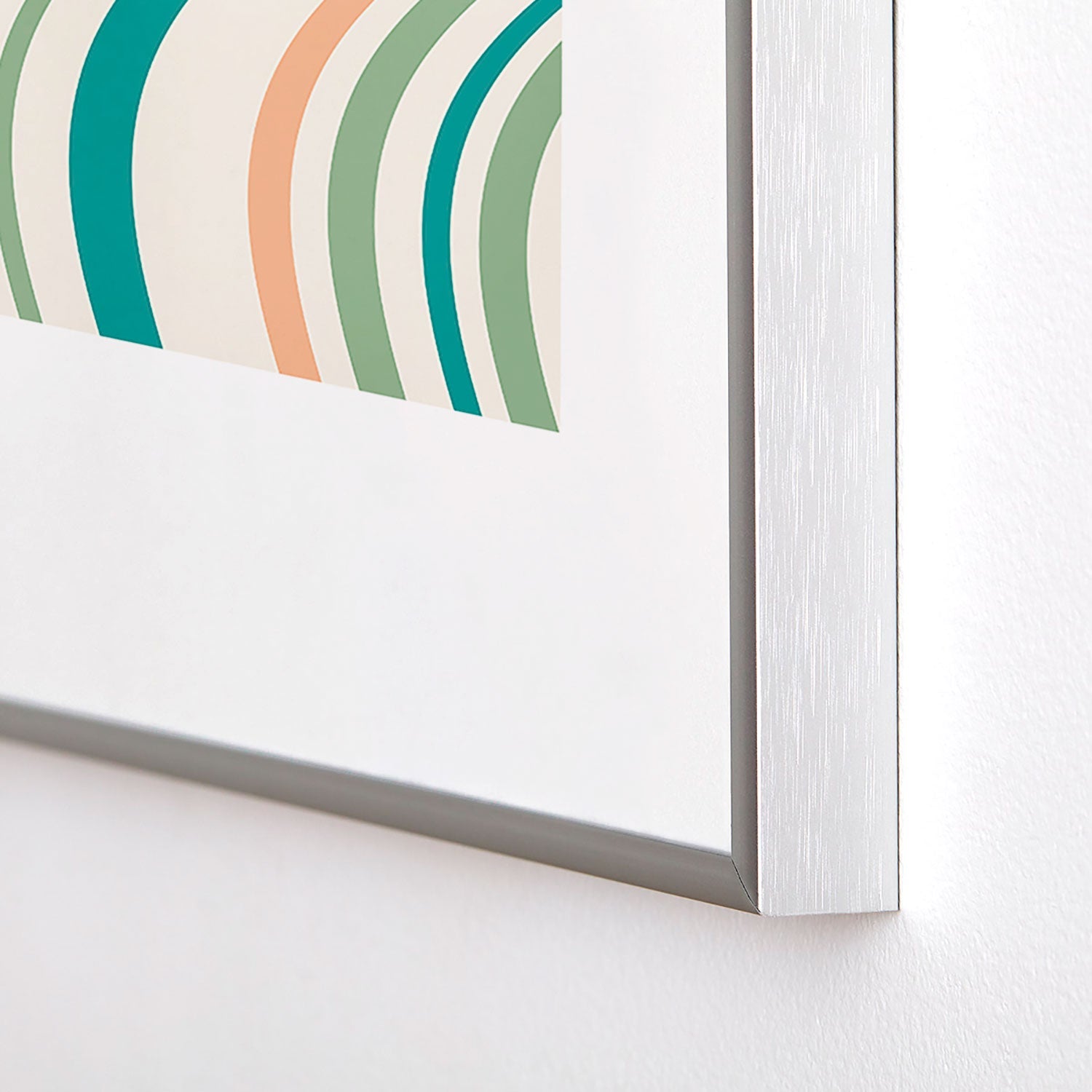 Colour Poems Wavy Retro Stripes II Metal Framed Art Print