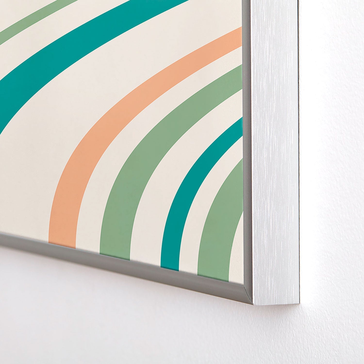 Colour Poems Wavy Retro Stripes II Square Metal Framed Art Print