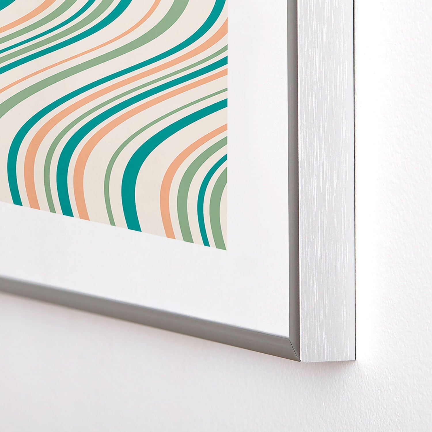 Colour Poems Wavy Retro Stripes II Metal Framed Art Print