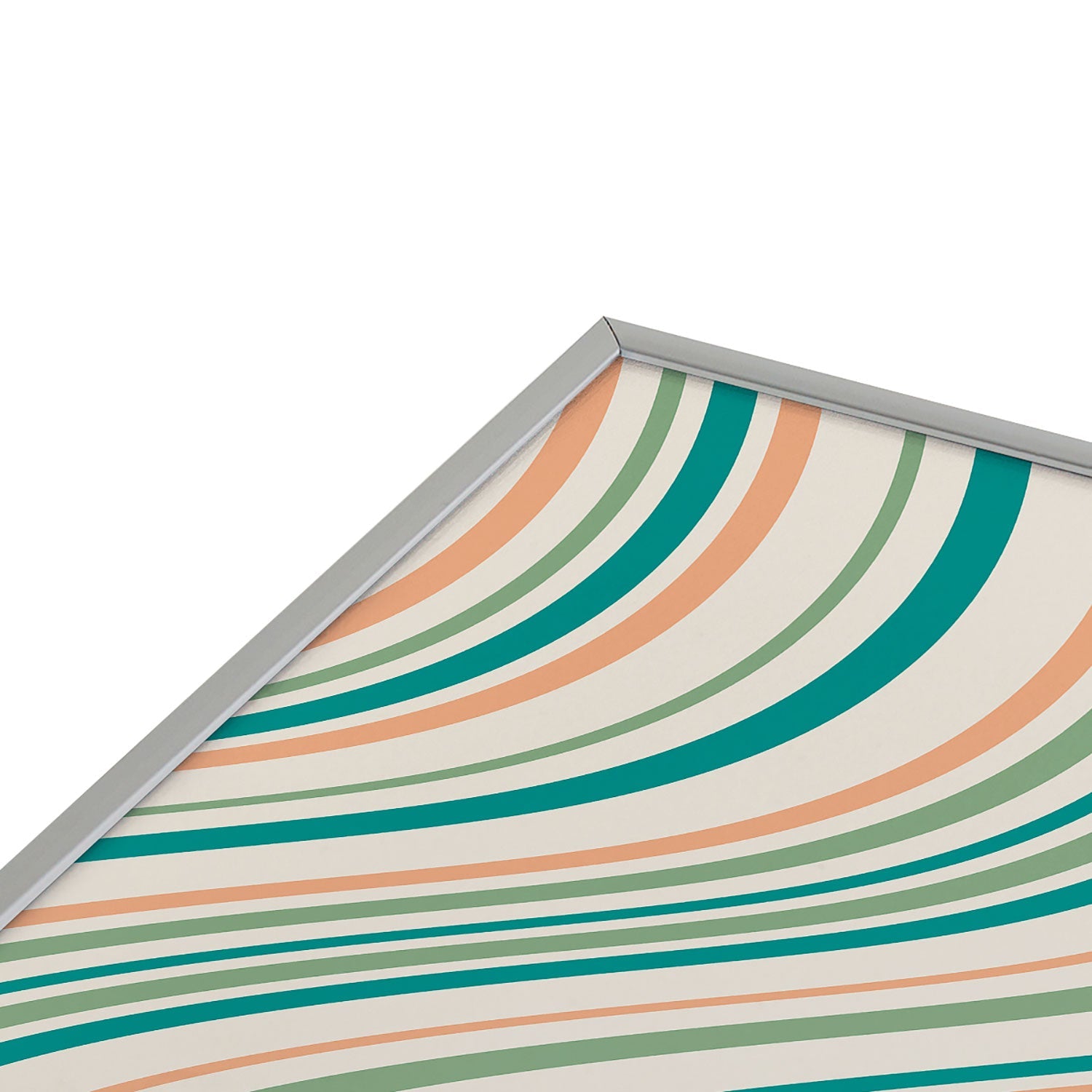 Colour Poems Wavy Retro Stripes II Square Metal Framed Art Print