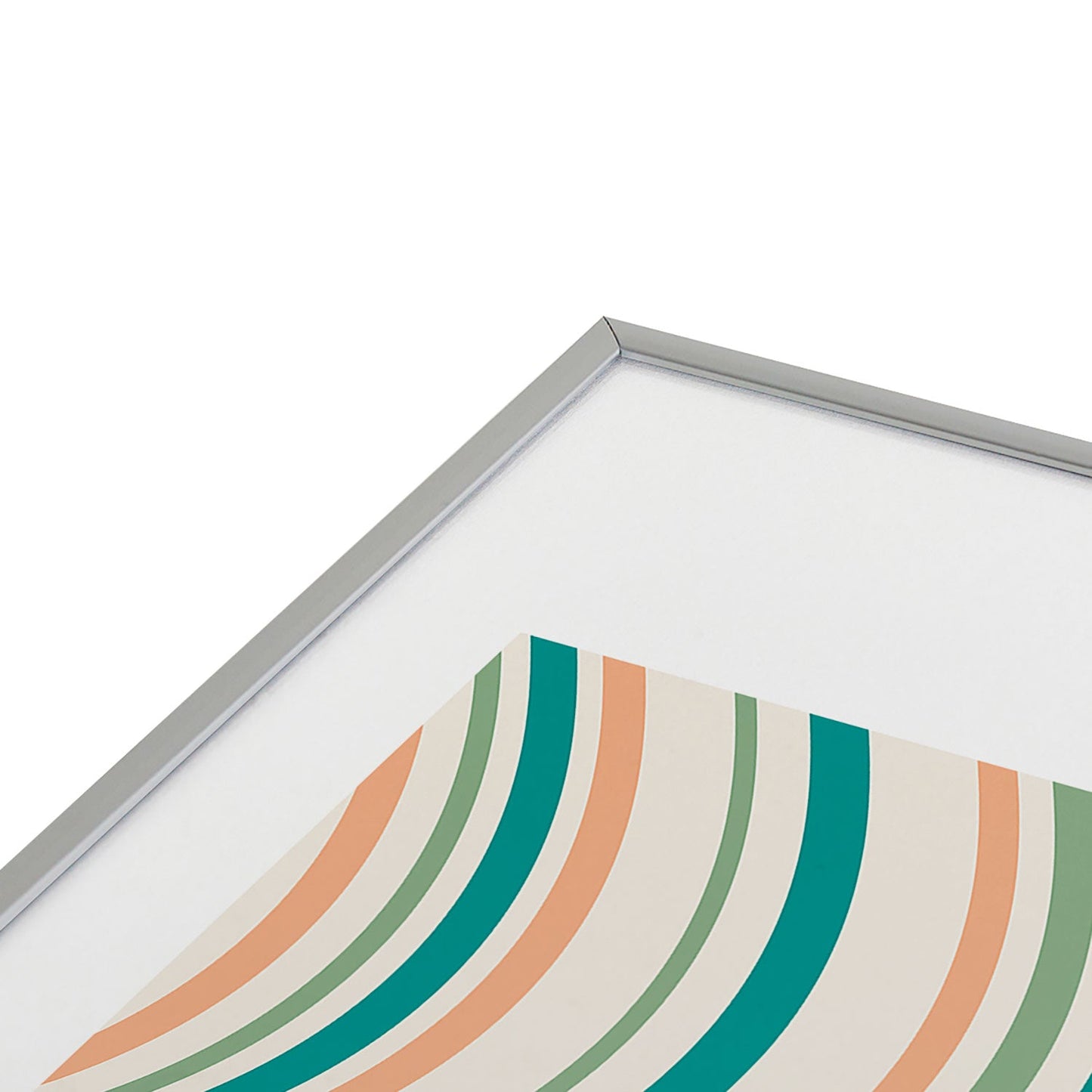 Colour Poems Wavy Retro Stripes II Metal Framed Art Print