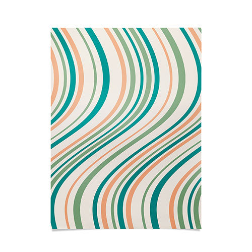Colour Poems Wavy Retro Stripes II Poster