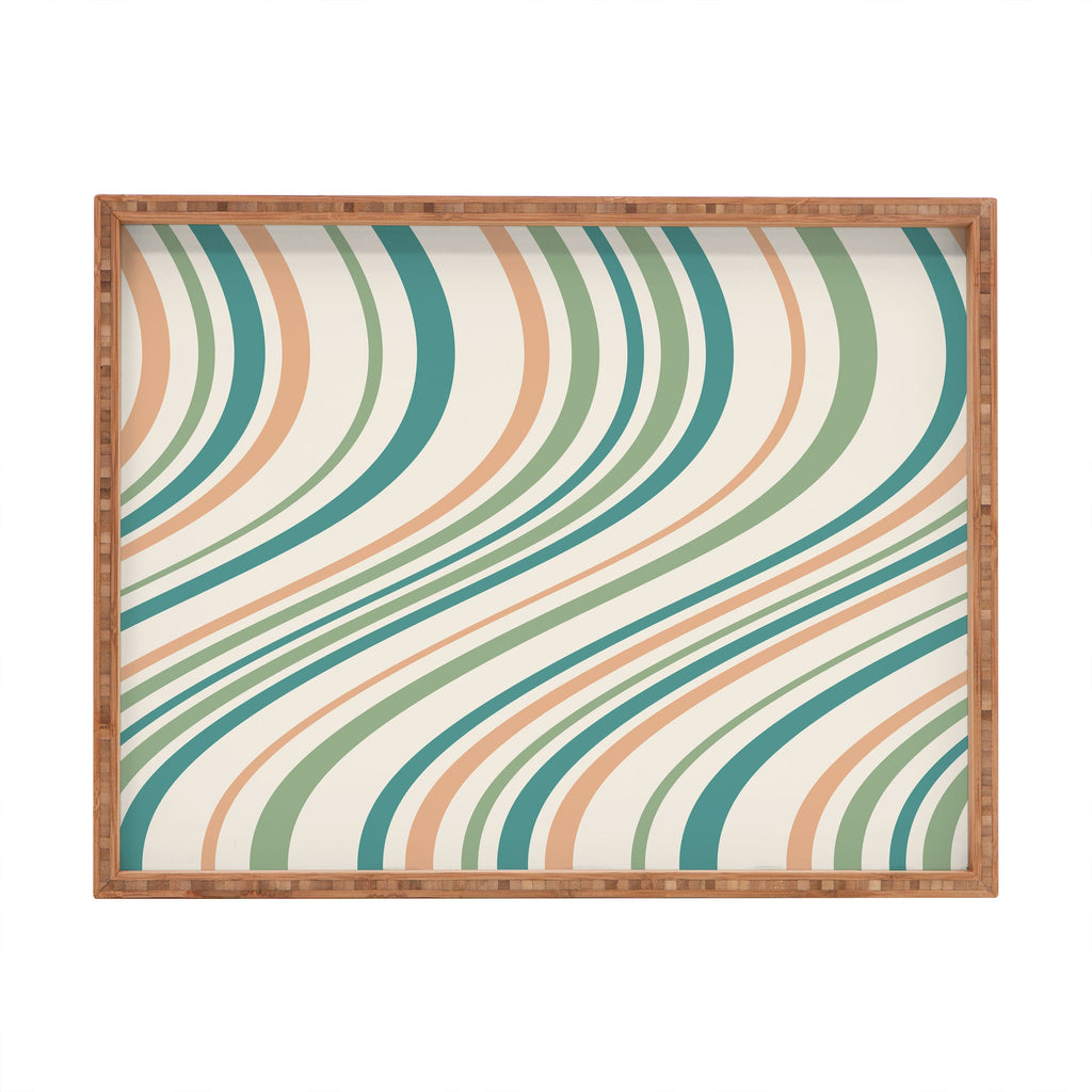 Colour Poems Wavy Retro Stripes II Rectangular Tray