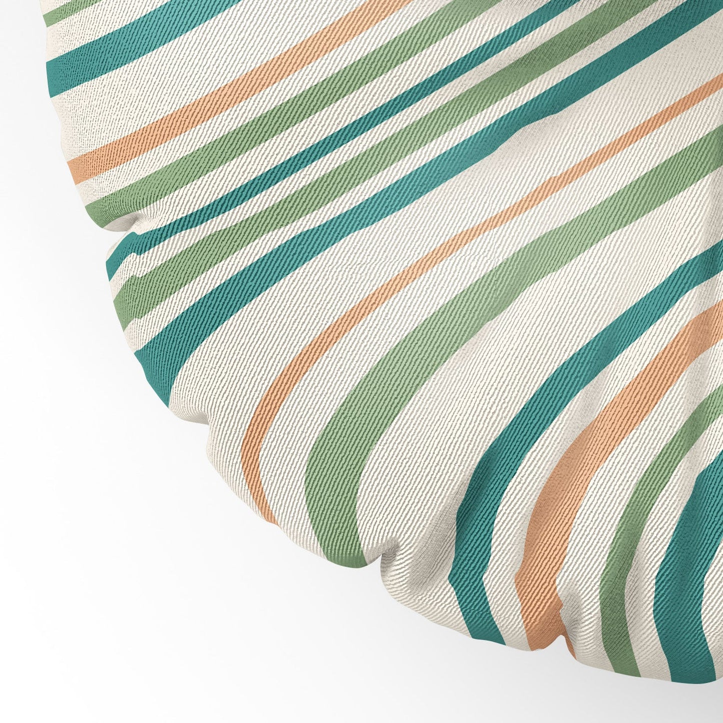 Colour Poems Wavy Retro Stripes II Floor Pillow Round
