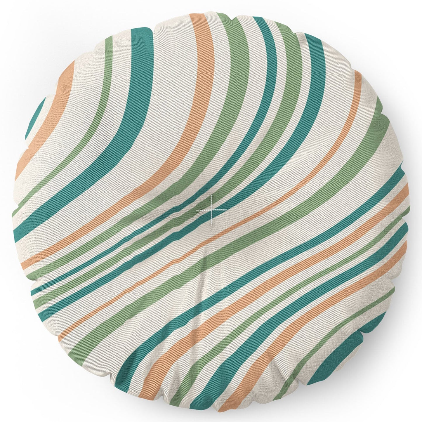 Colour Poems Wavy Retro Stripes II Floor Pillow Round