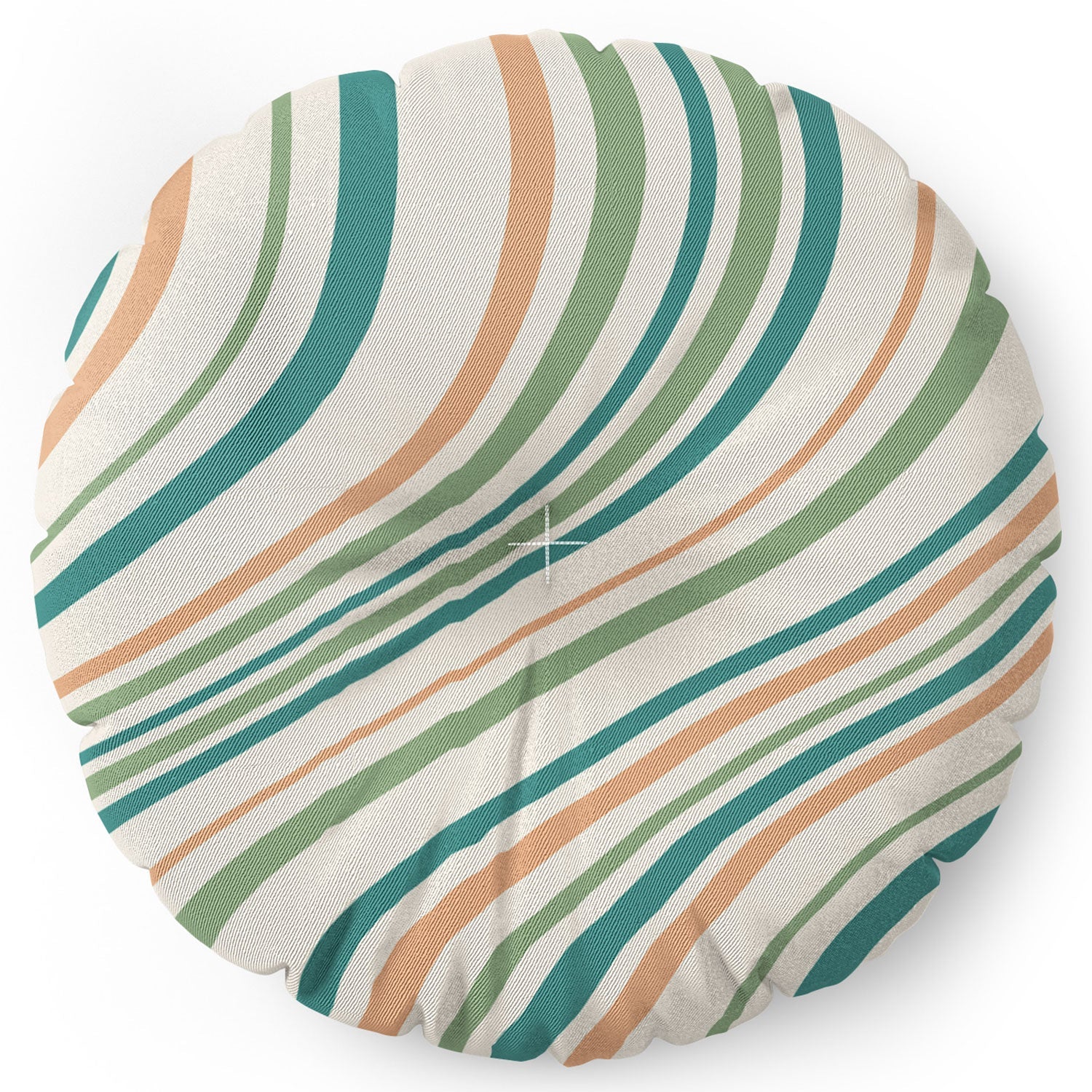Colour Poems Wavy Retro Stripes II Floor Pillow Round