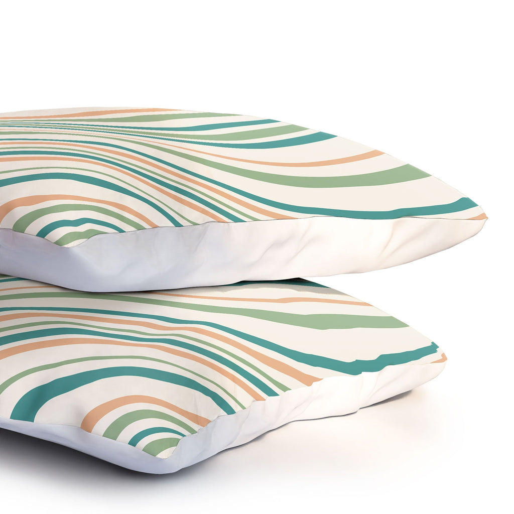 Colour Poems Wavy Retro Stripes II Pillow Shams