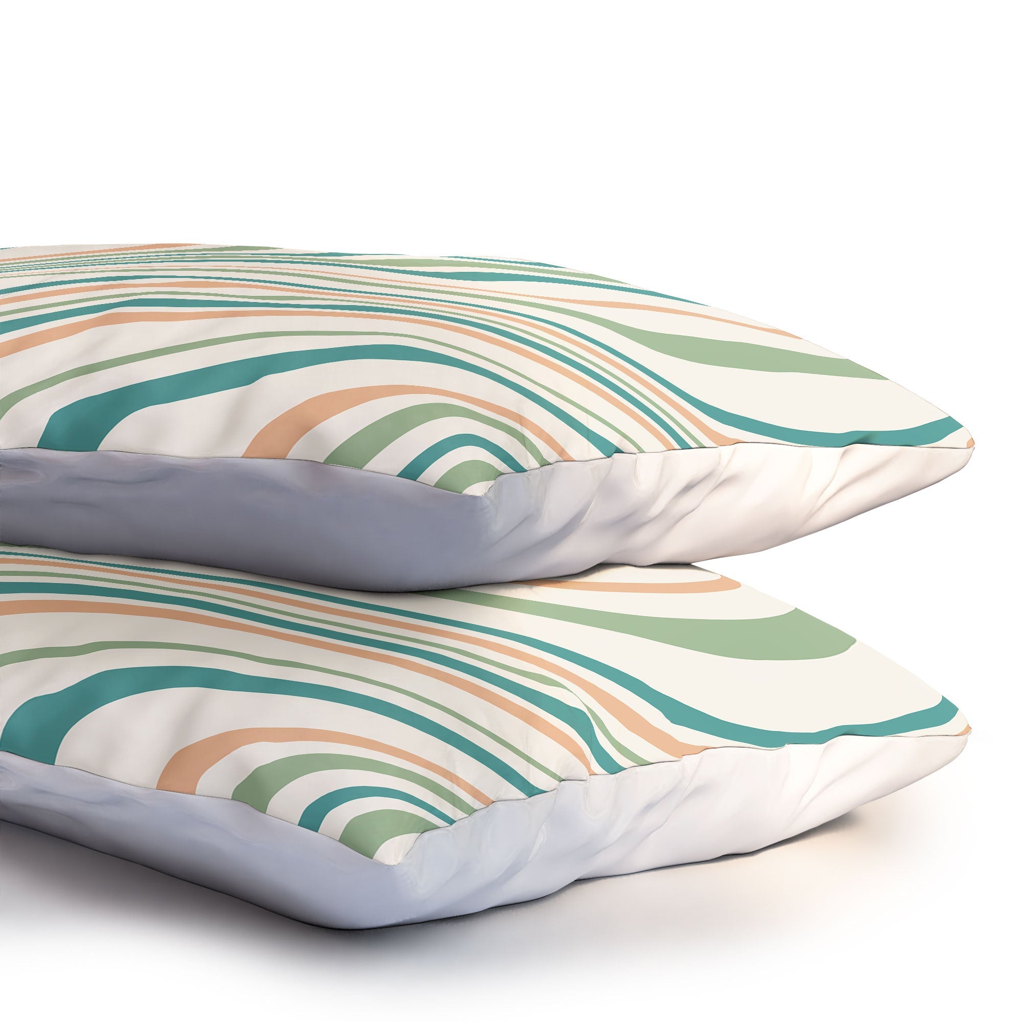 Colour Poems Wavy Retro Stripes II Pillow Shams
