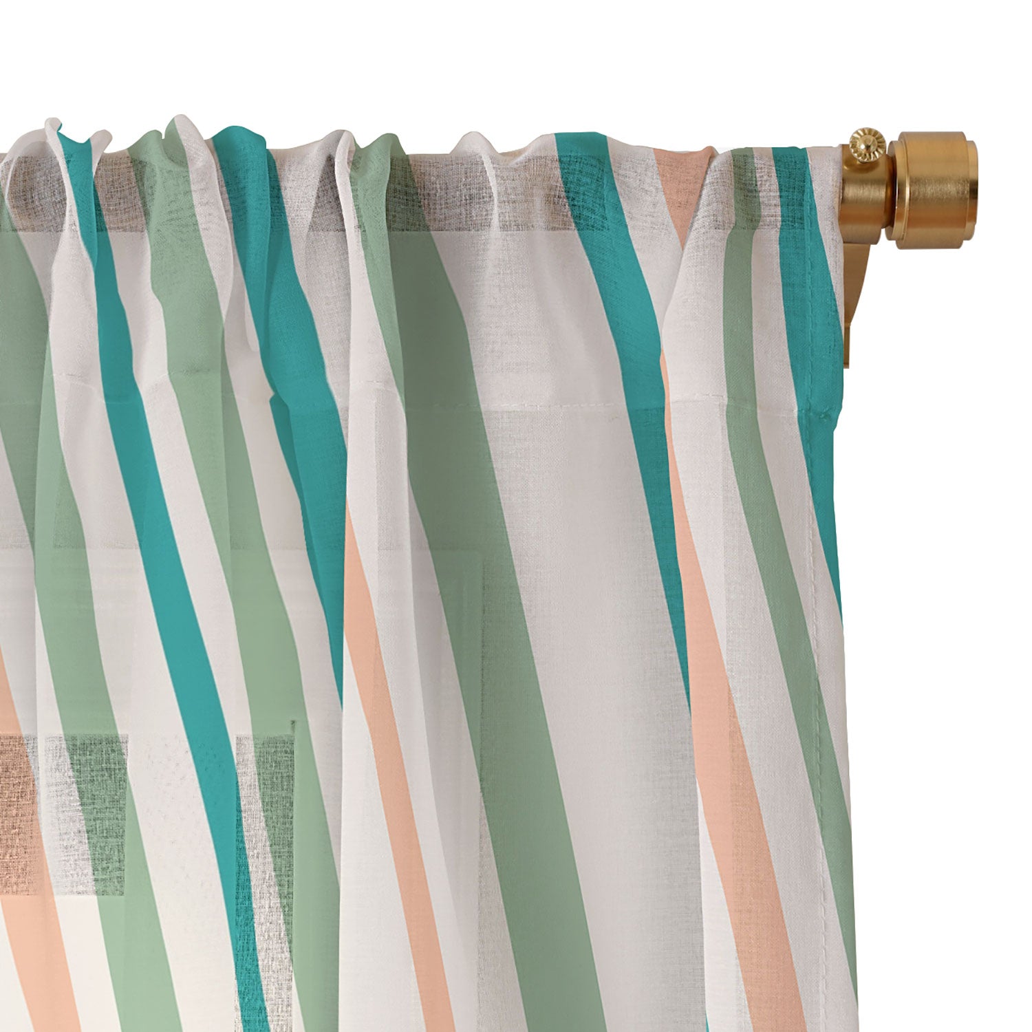 Colour Poems Wavy Retro Stripes II Sheer Non Repeat