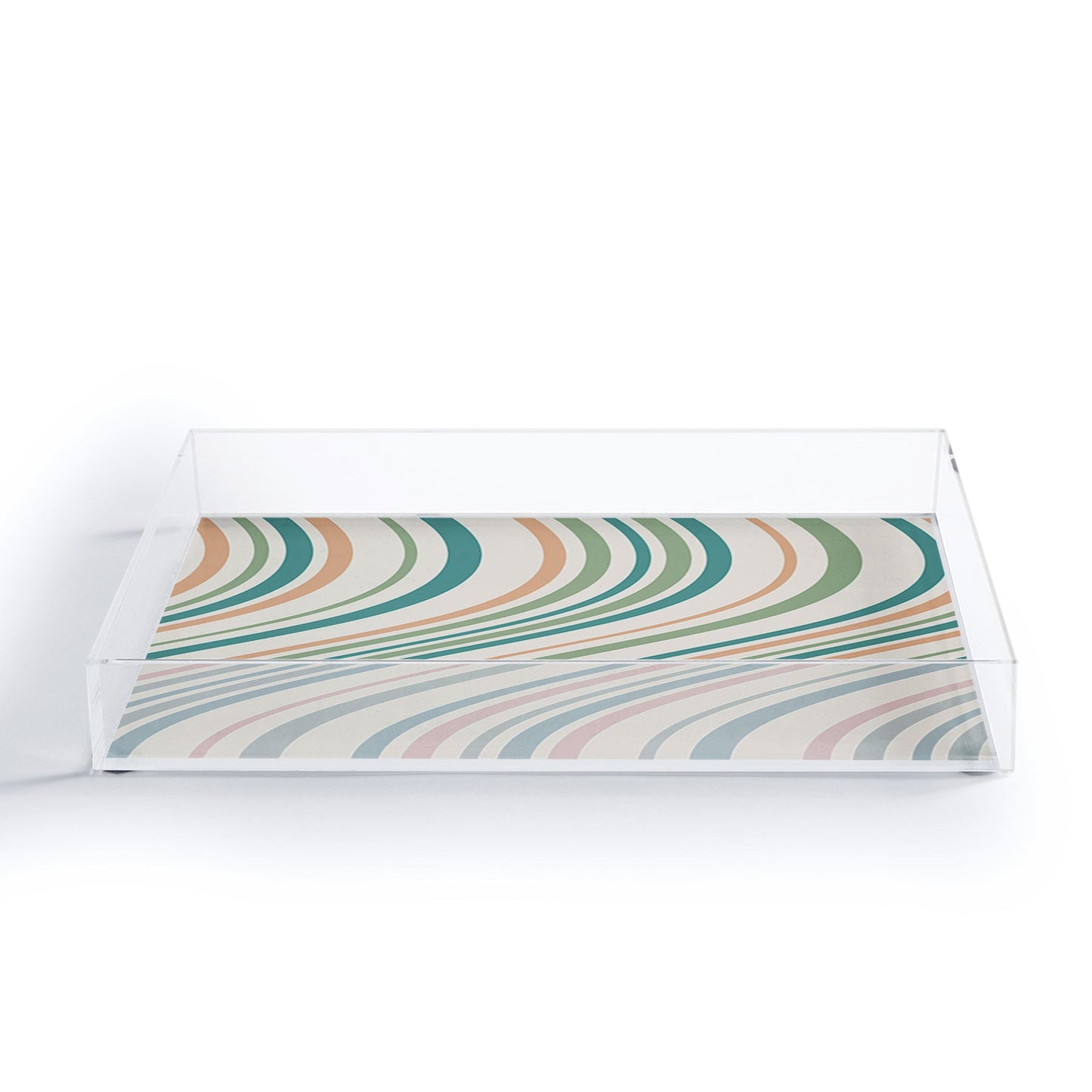 Colour Poems Wavy Retro Stripes II Acrylic Tray