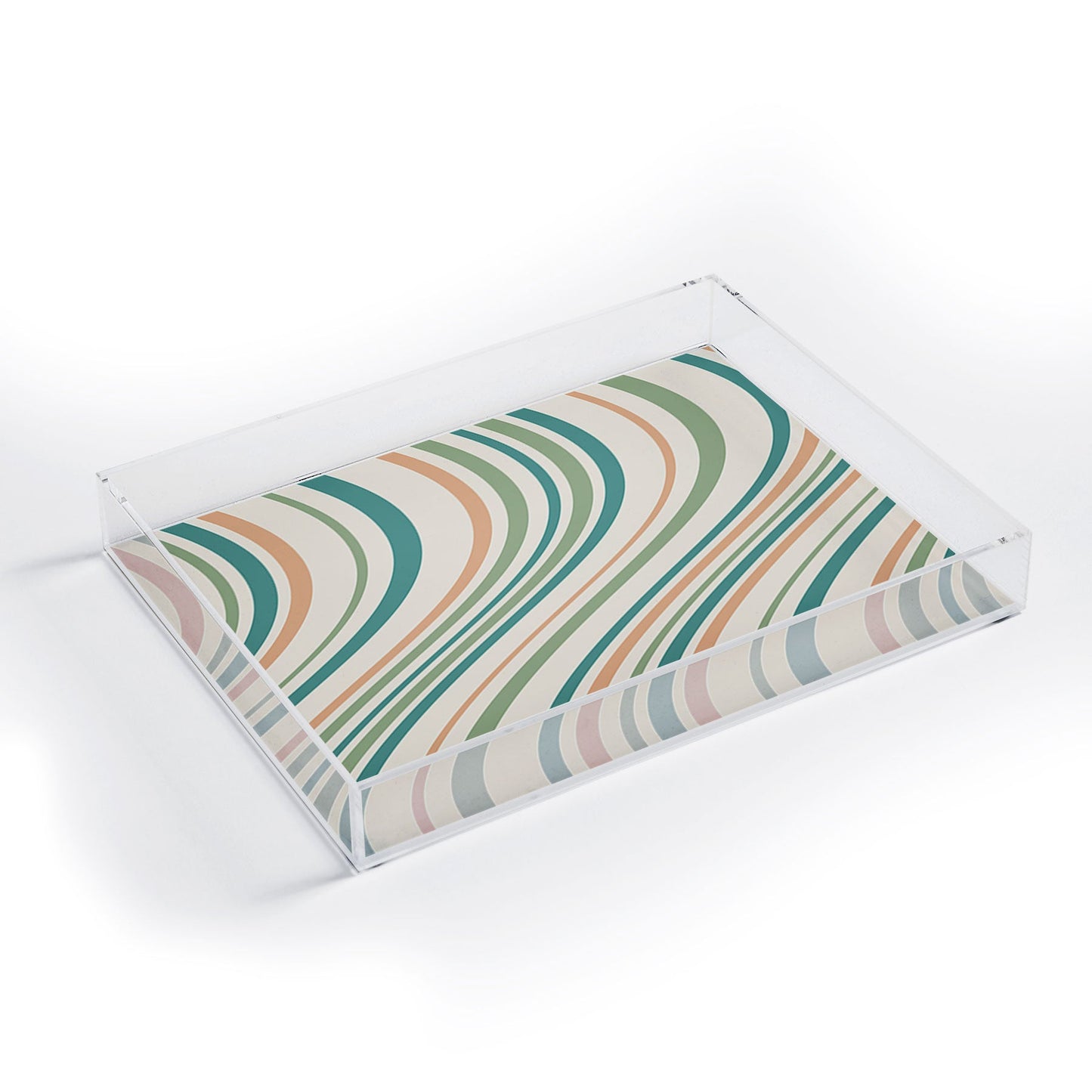 Colour Poems Wavy Retro Stripes II Acrylic Tray