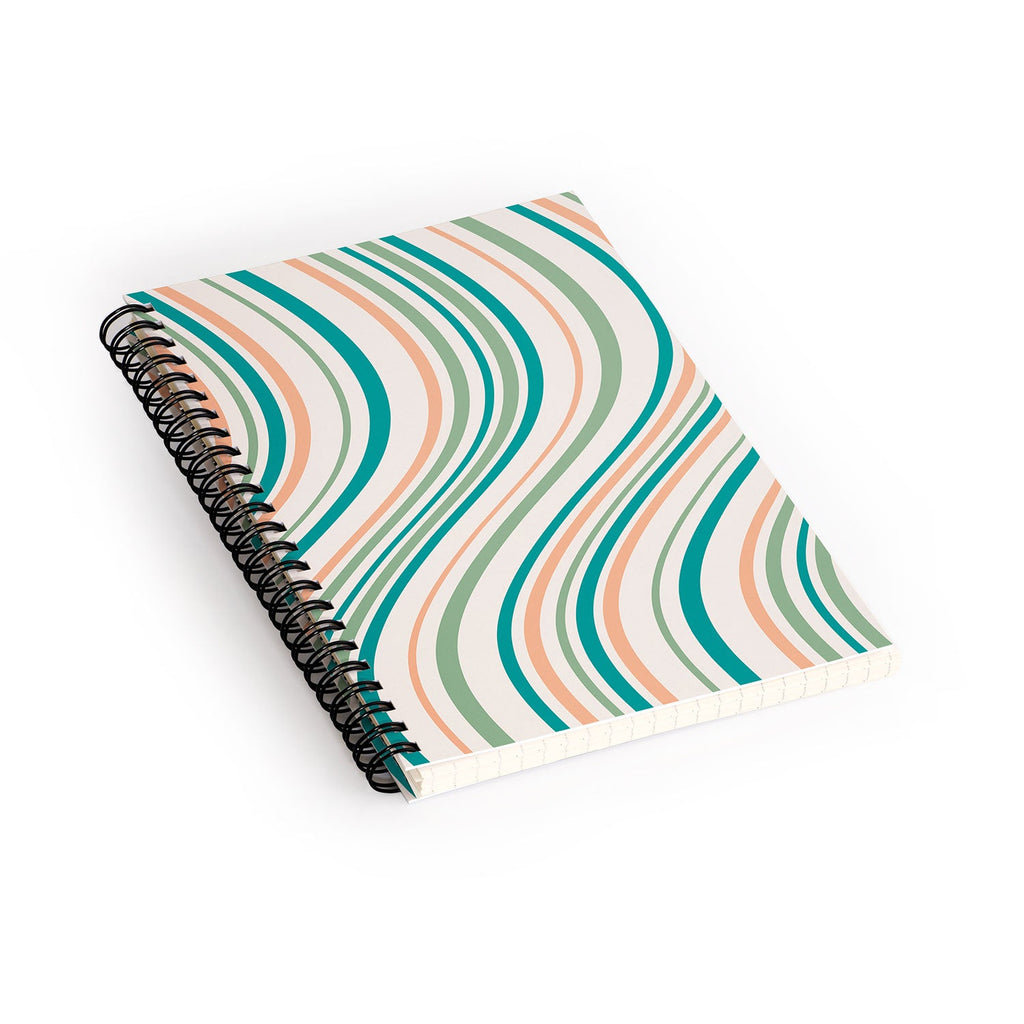 Colour Poems Wavy Retro Stripes II Spiral Notebook