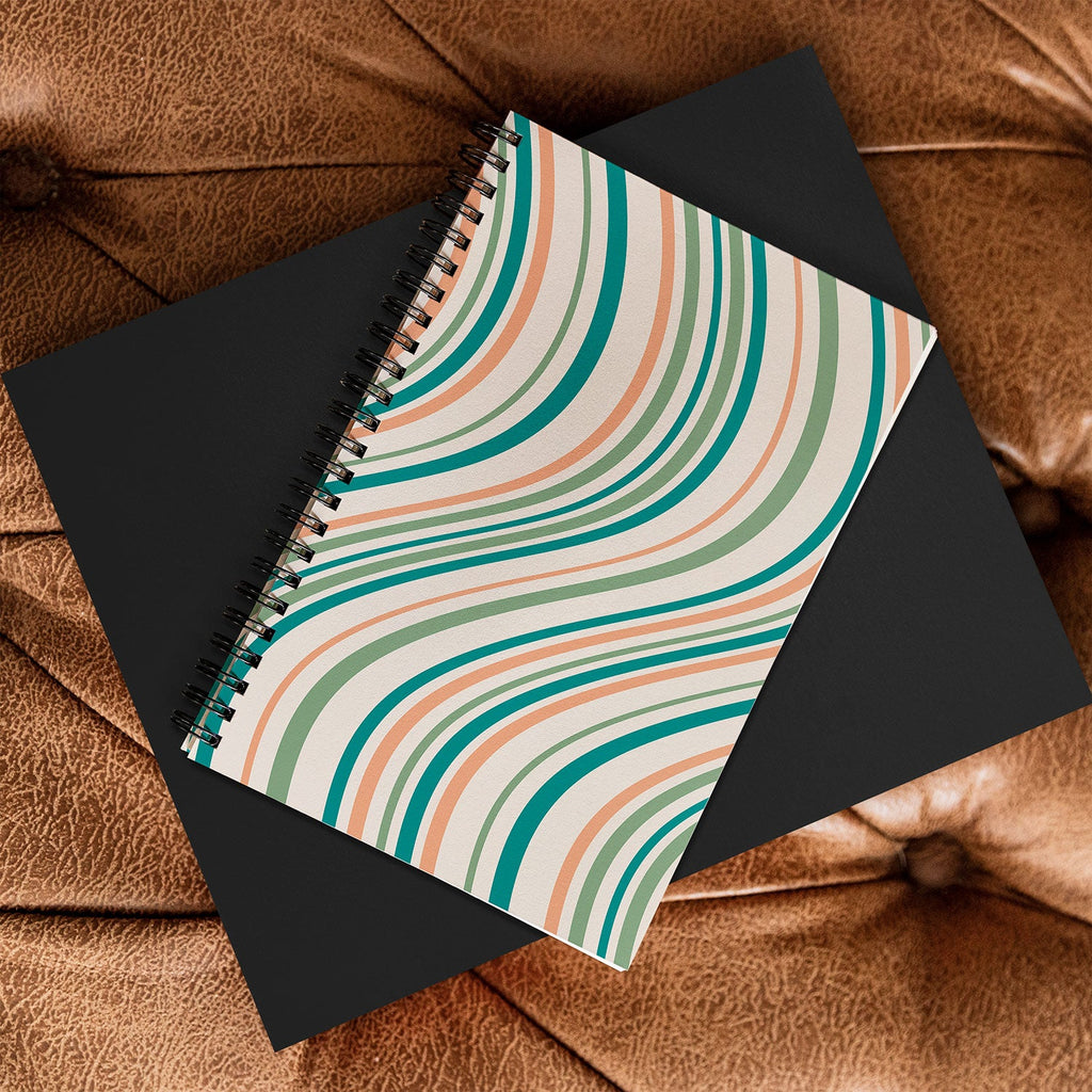Colour Poems Wavy Retro Stripes II Spiral Notebook