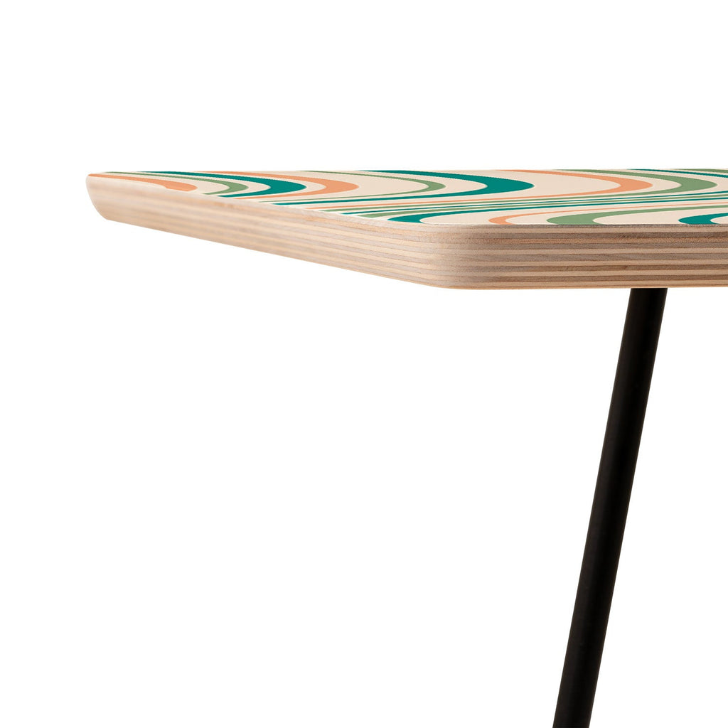 Colour Poems Wavy Retro Stripes II Side Table