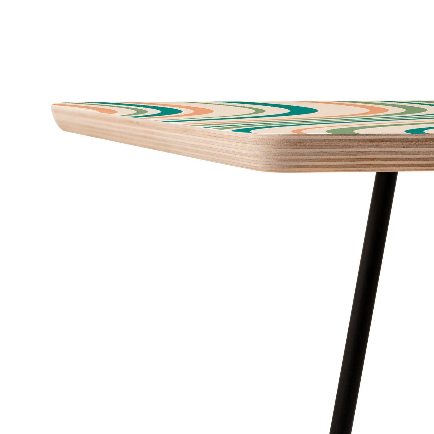 Colour Poems Wavy Retro Stripes II Side Table