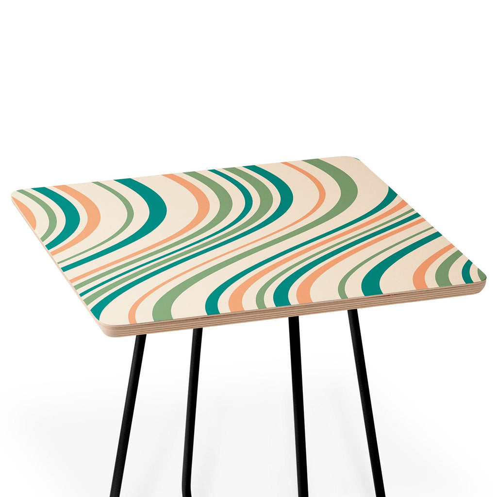 Colour Poems Wavy Retro Stripes II Side Table
