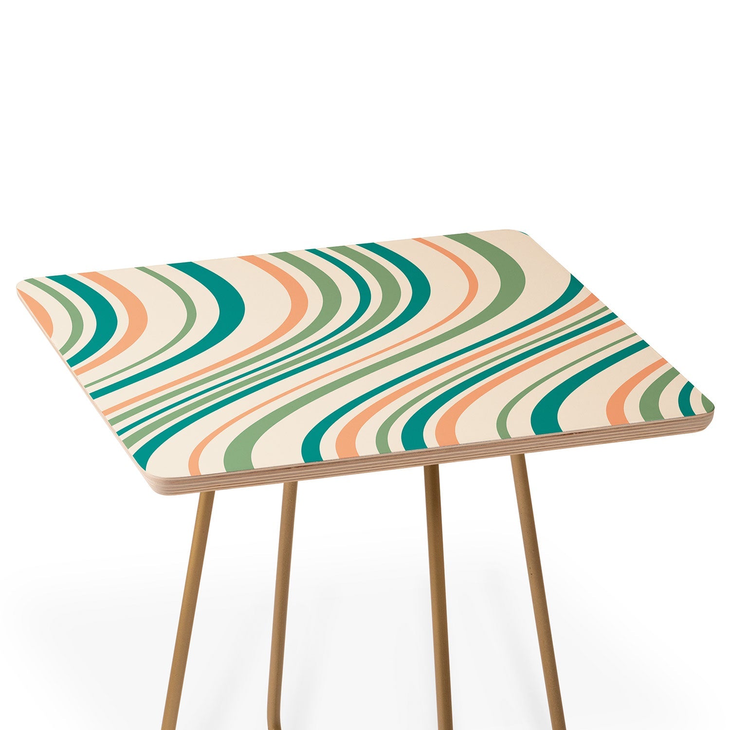 Colour Poems Wavy Retro Stripes II Side Table