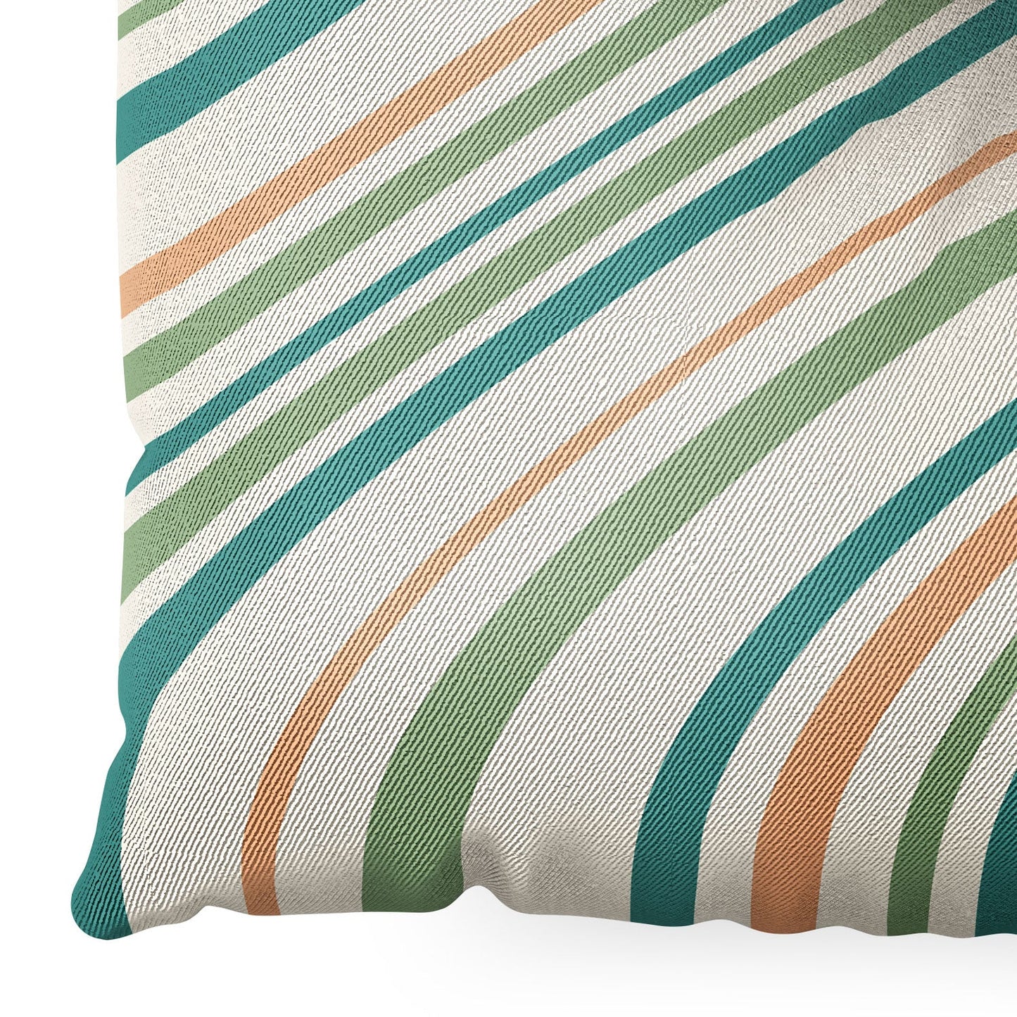 Colour Poems Wavy Retro Stripes II Floor Pillow Square