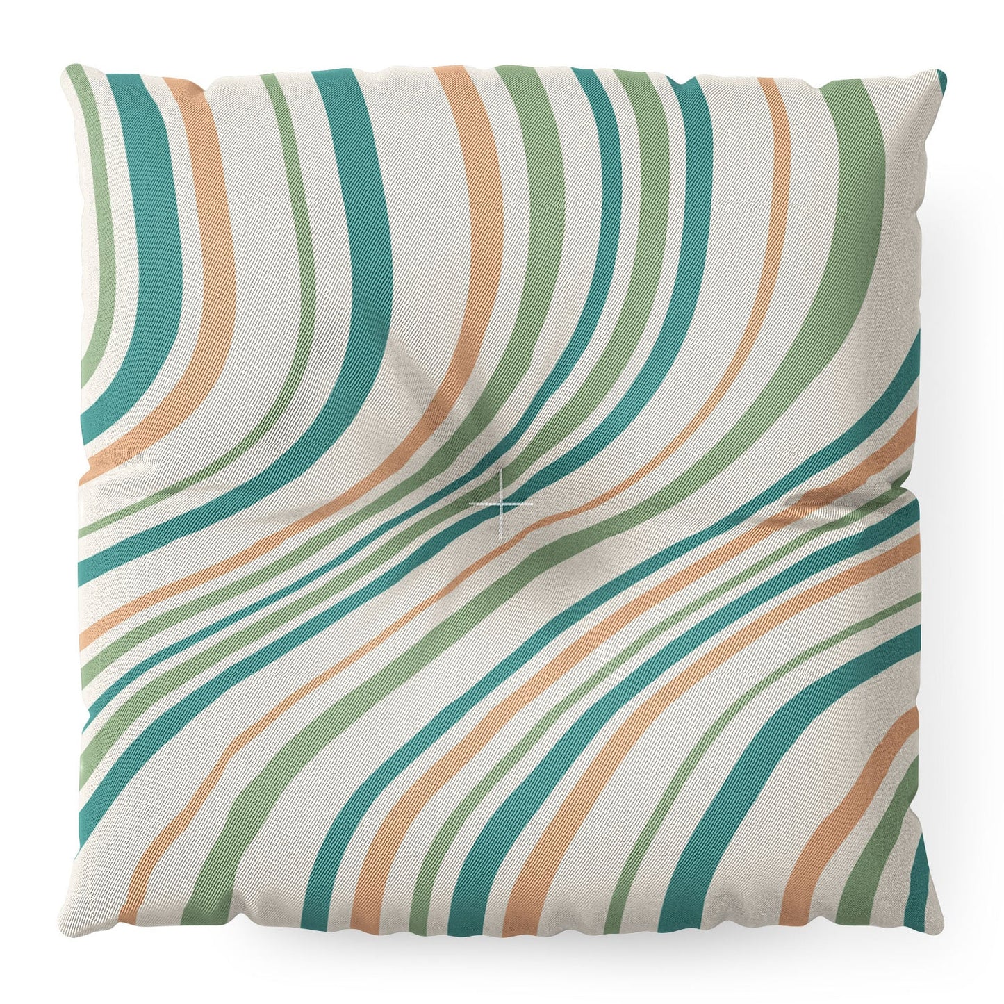 Colour Poems Wavy Retro Stripes II Floor Pillow Square