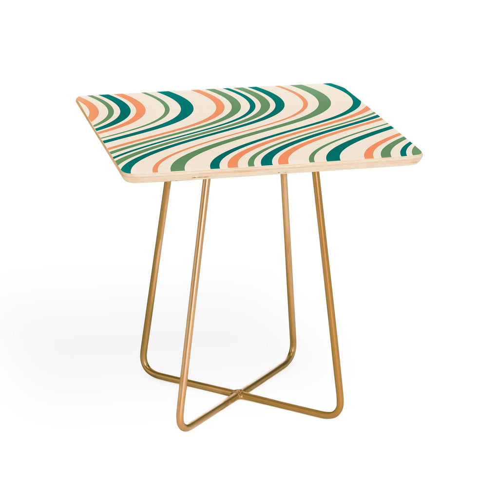 Colour Poems Wavy Retro Stripes II Side Table