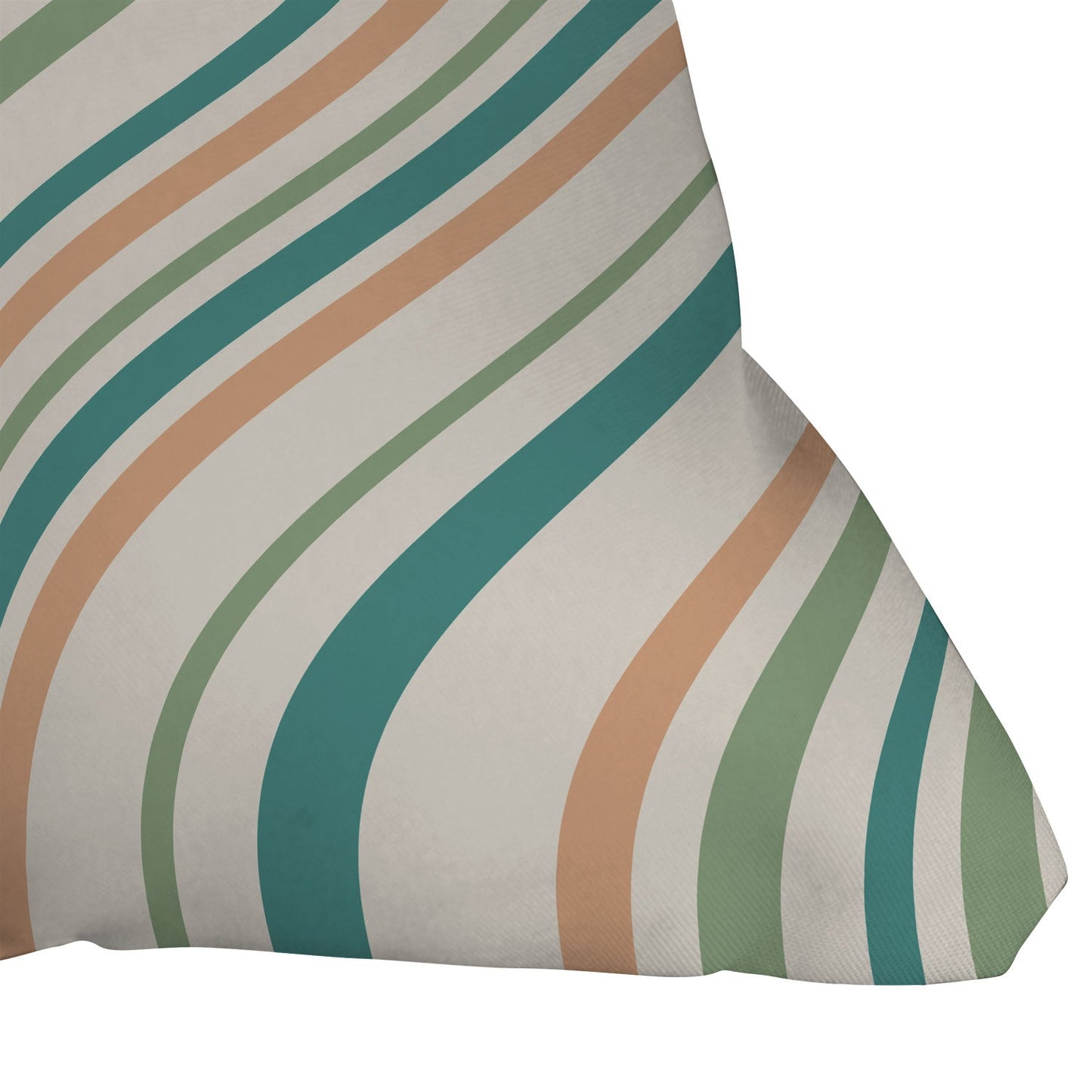 Colour Poems Wavy Retro Stripes II Outdoor Throw Pillow