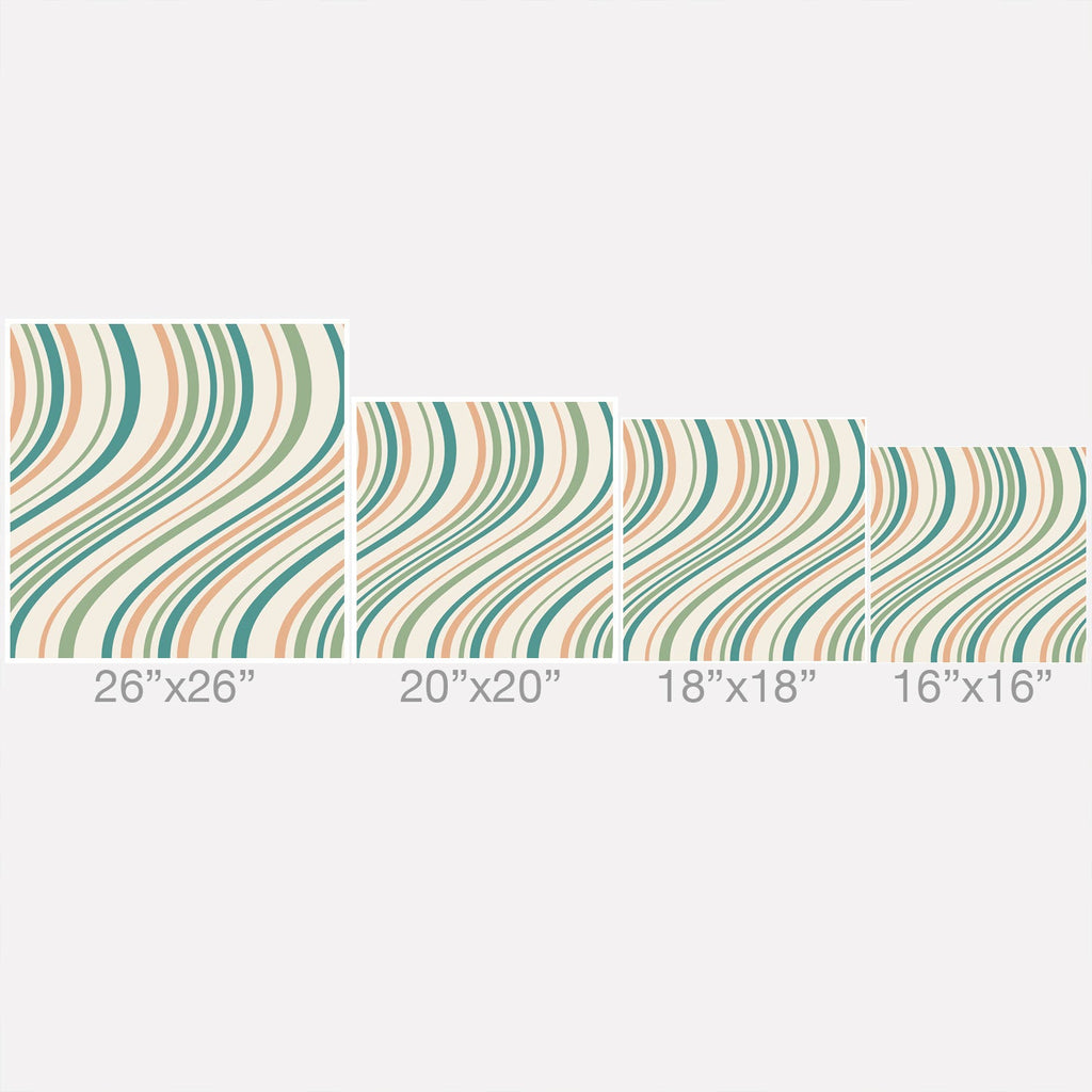 Colour Poems Wavy Retro Stripes II Outdoor Throw Pillow