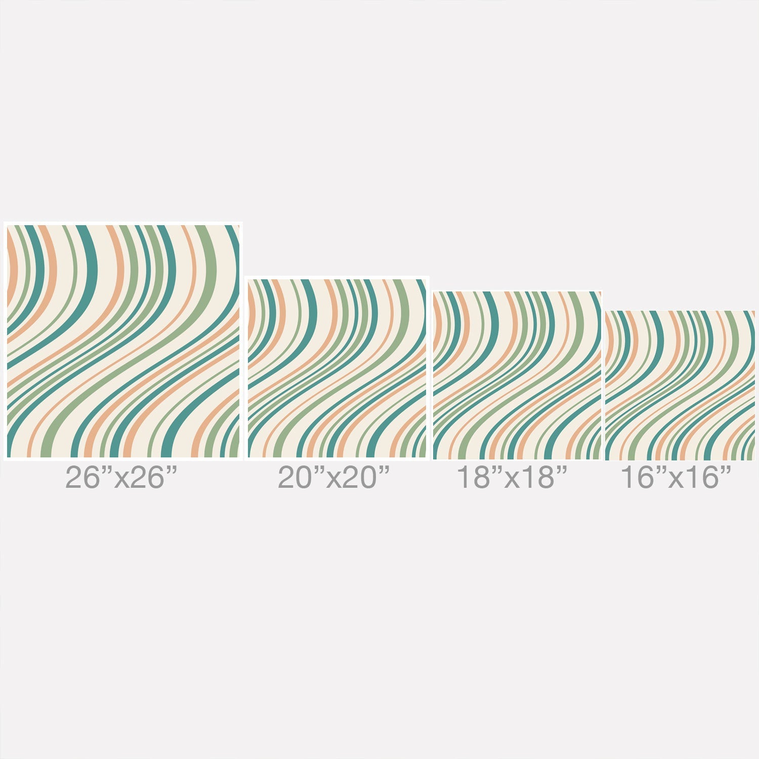 Colour Poems Wavy Retro Stripes II Outdoor Throw Pillow