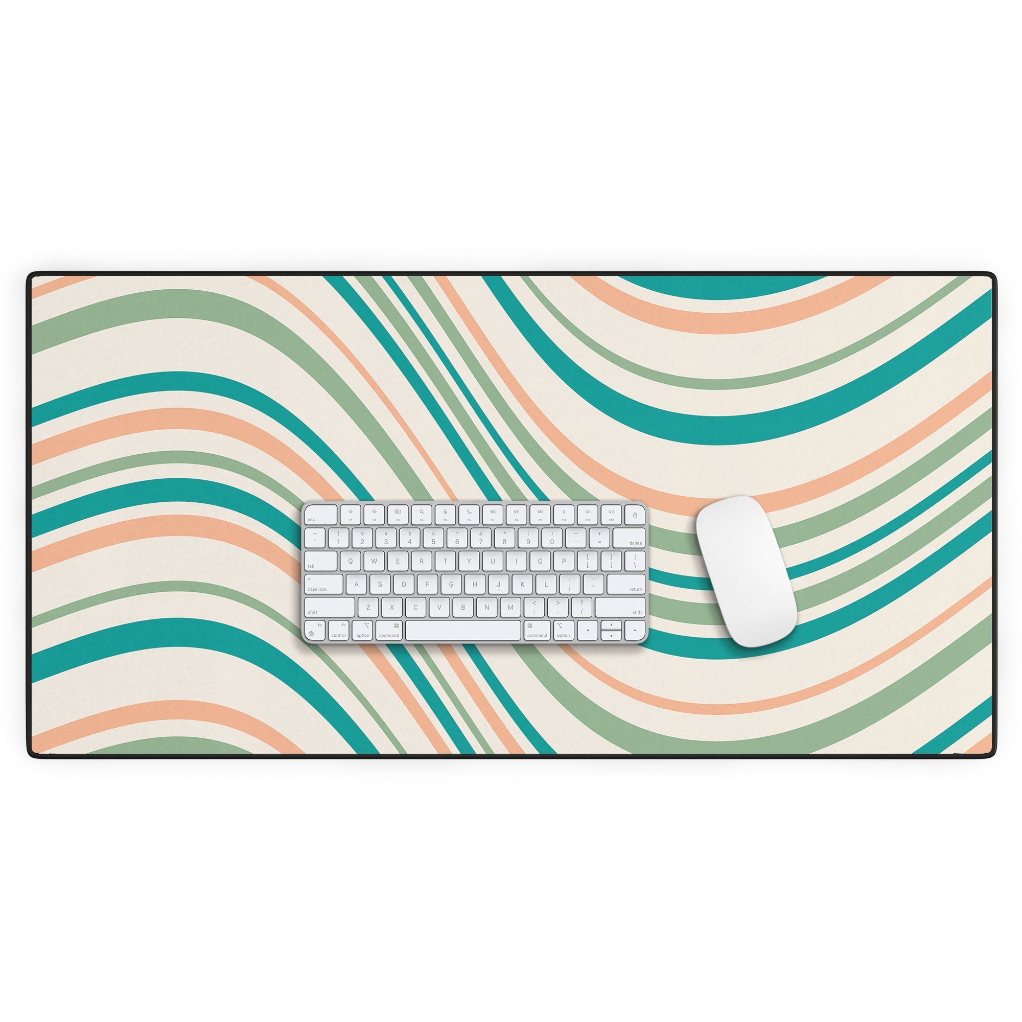 Colour Poems Wavy Retro Stripes II Desk Mat
