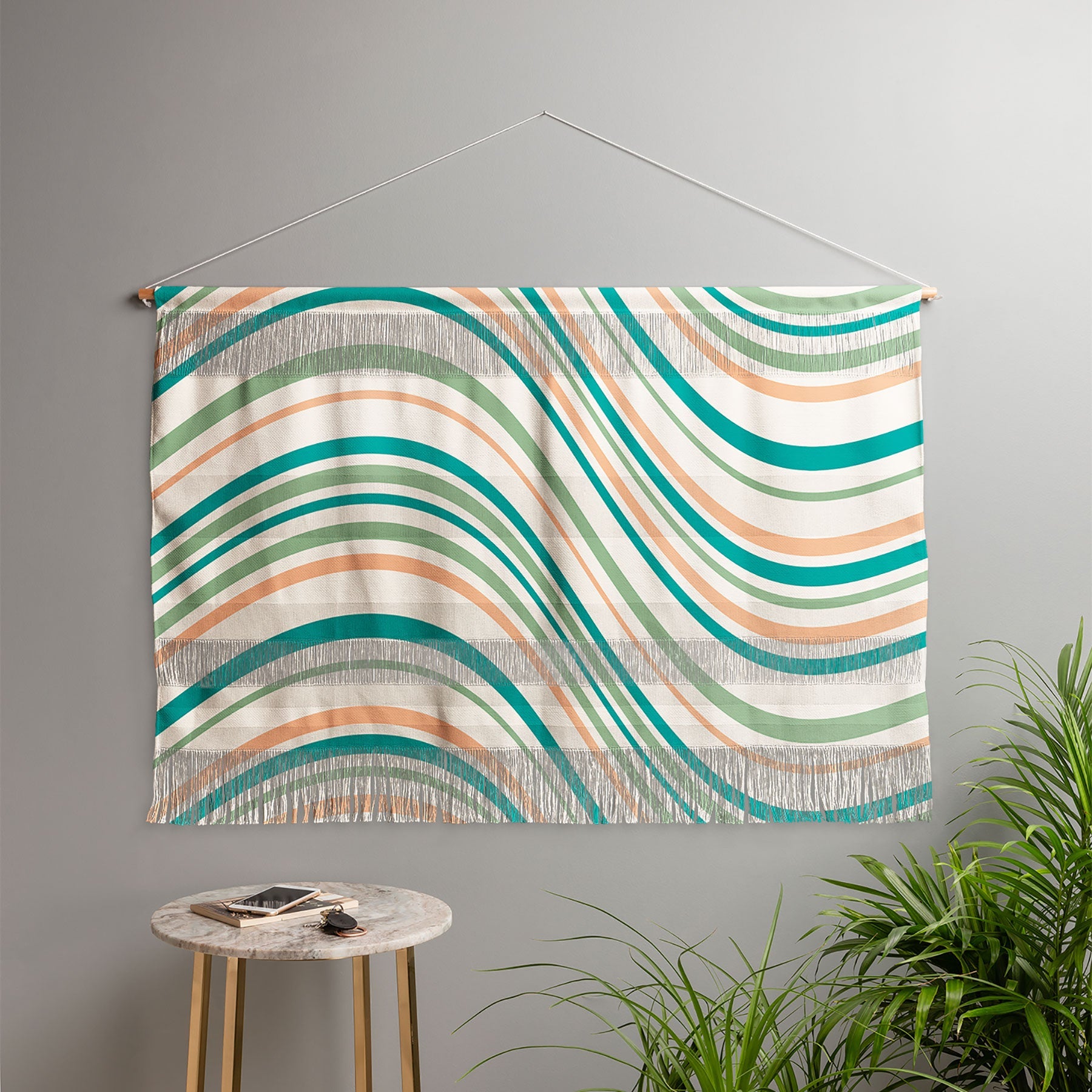 Colour Poems Wavy Retro Stripes II Wall Hanging Landscape