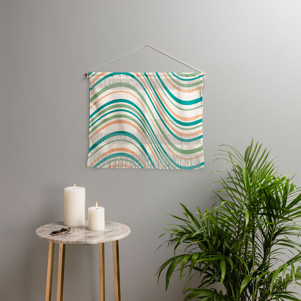 Colour Poems Wavy Retro Stripes II Wall Hanging Landscape
