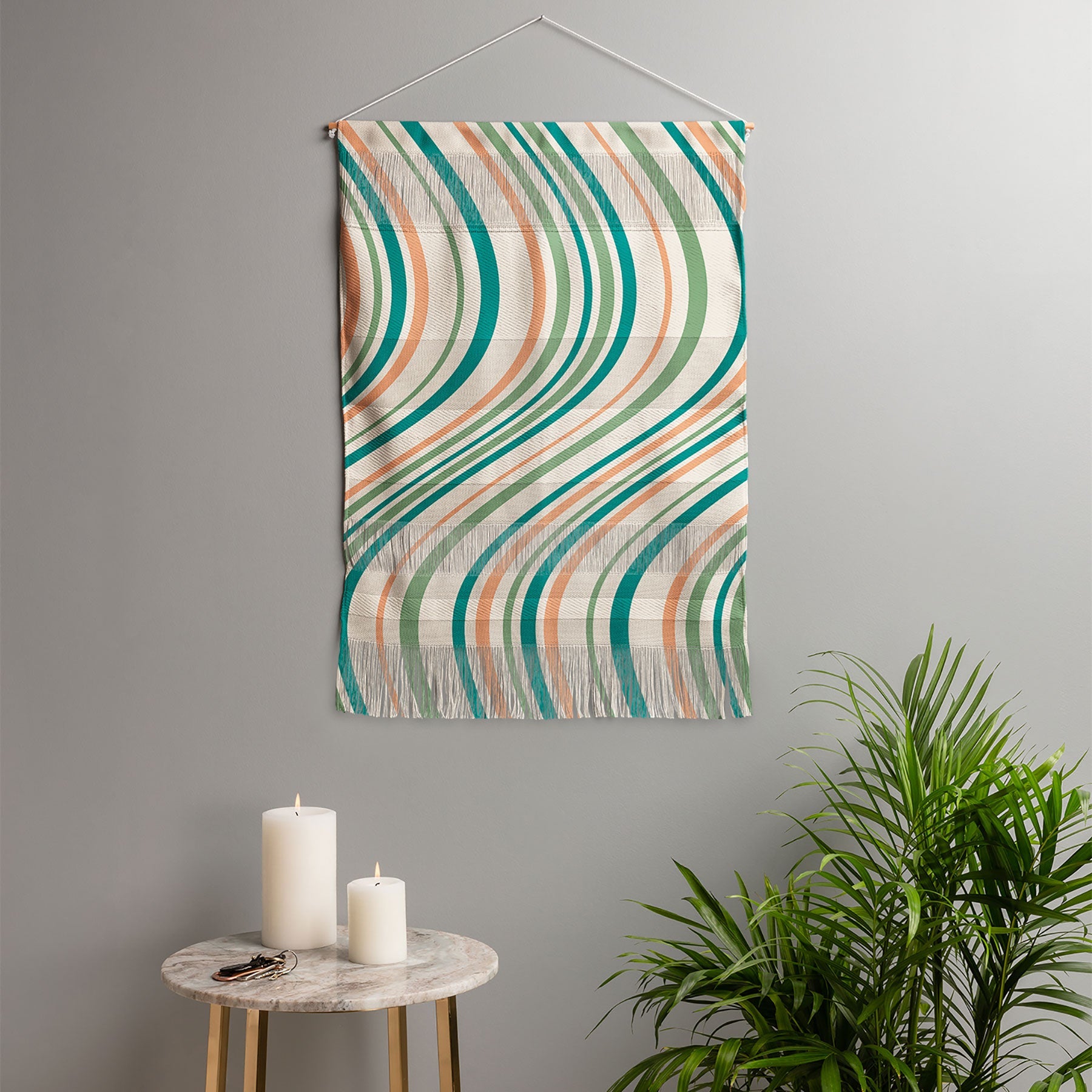 Colour Poems Wavy Retro Stripes II Wall Hanging Portrait